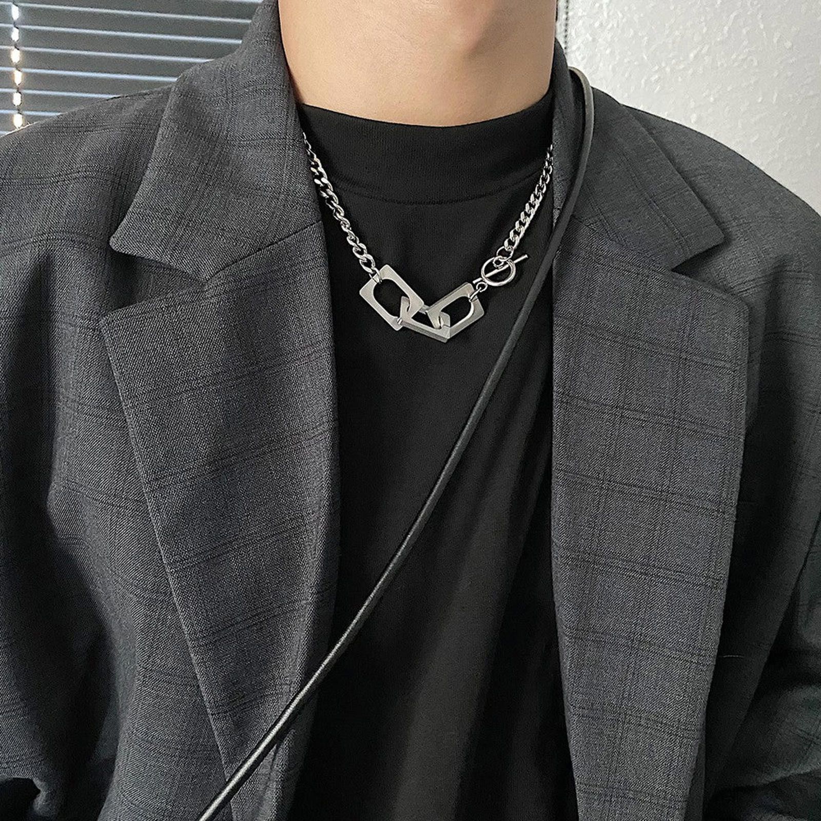 Vintage OT Buckle Chain – Titanium Steel Collar Necklace Size ONE SIZE - 1 Thumbnail