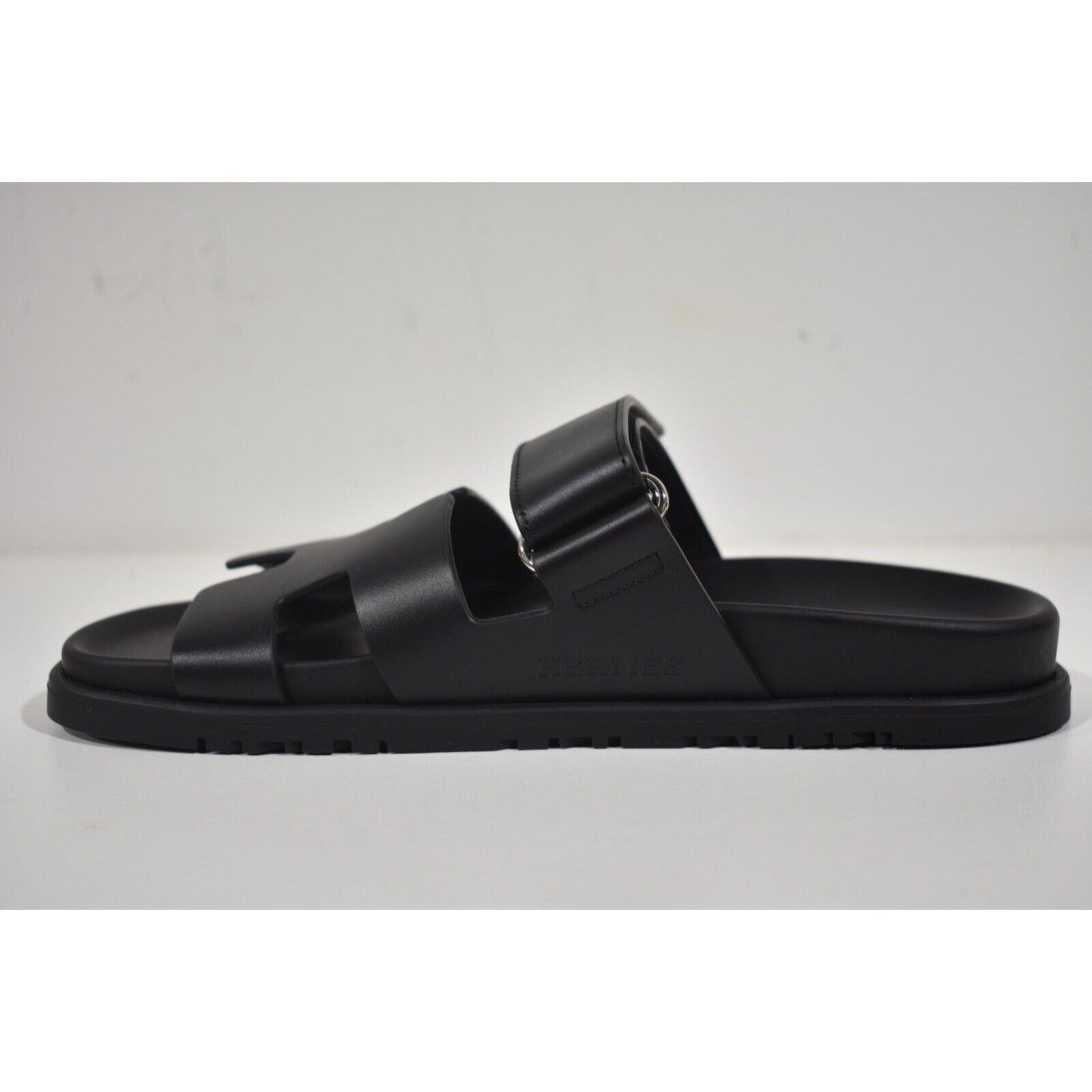 Hermes Hermes Chypre Sandal Black Calfskin Leather H Logo Strap Size US 12 / IT 42 - 8 Thumbnail