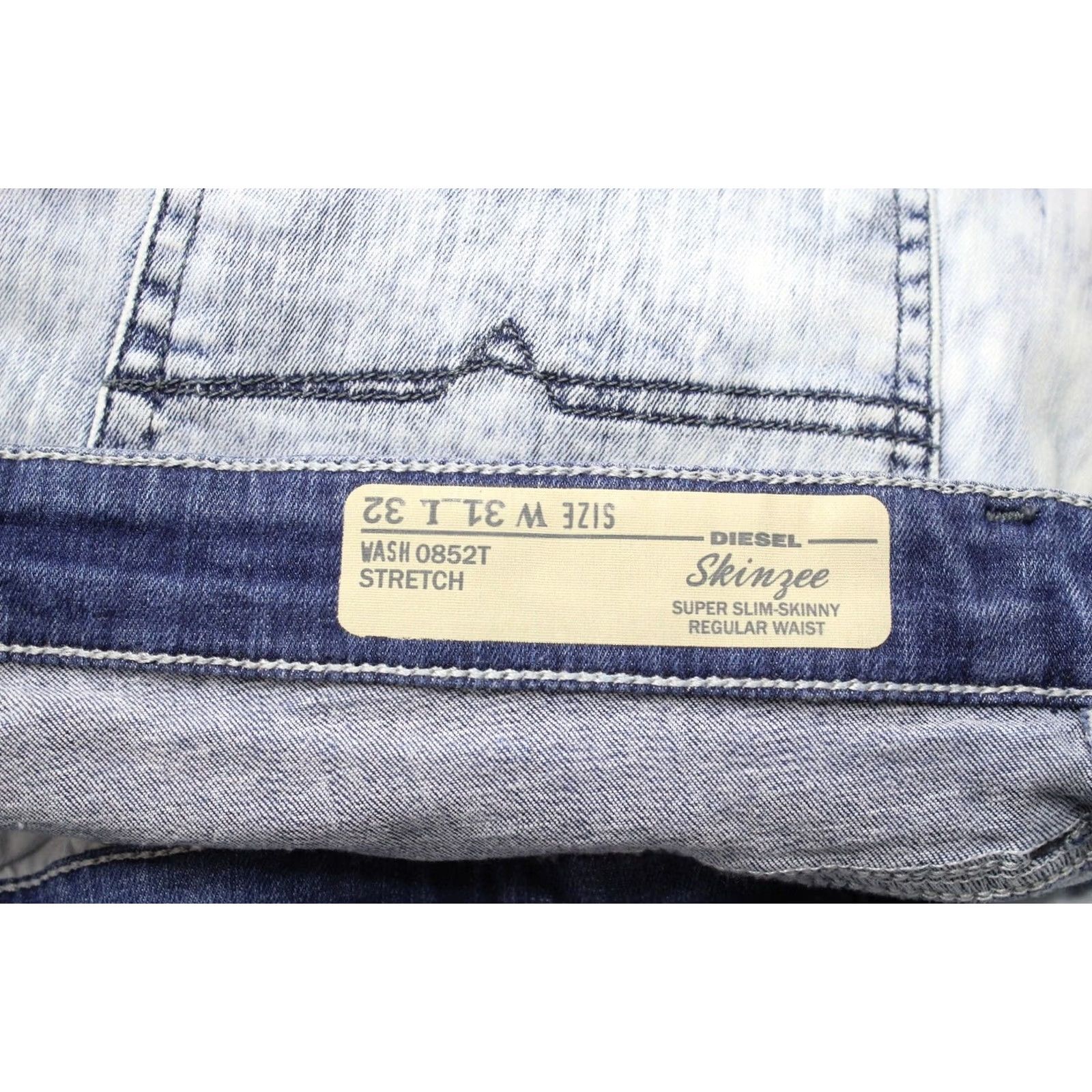 Diesel DIESEL Skinzee Super Slim-Skinny Regular Waist 0852T Jeans Women's W31/L32 Zip Jeans - Blue Slim Women's W31/L32 Zip Size 24" / US 00 / IT 34 - 7 Thumbnail