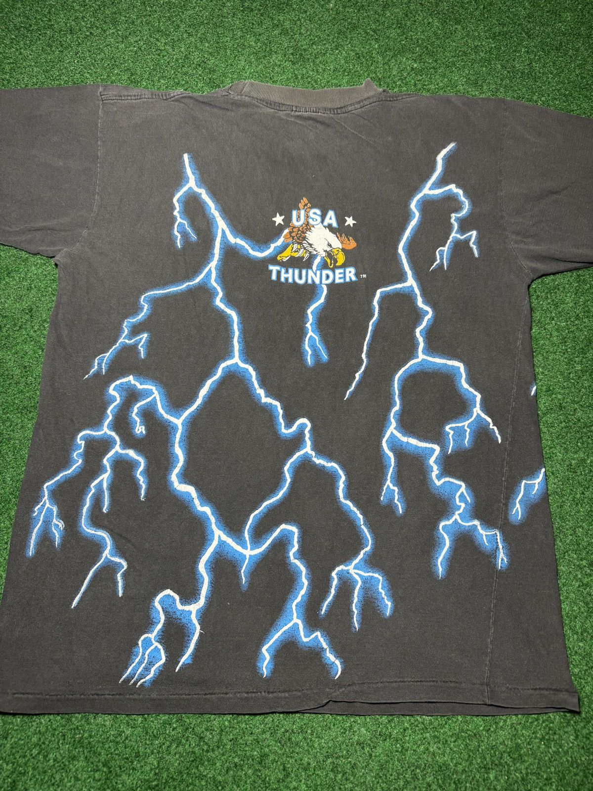 Vintage Vtg 90s American Thunder Rebel Skull Cowboy Biker T Shirt Size US M / EU 48-50 / 2 - 5 Thumbnail