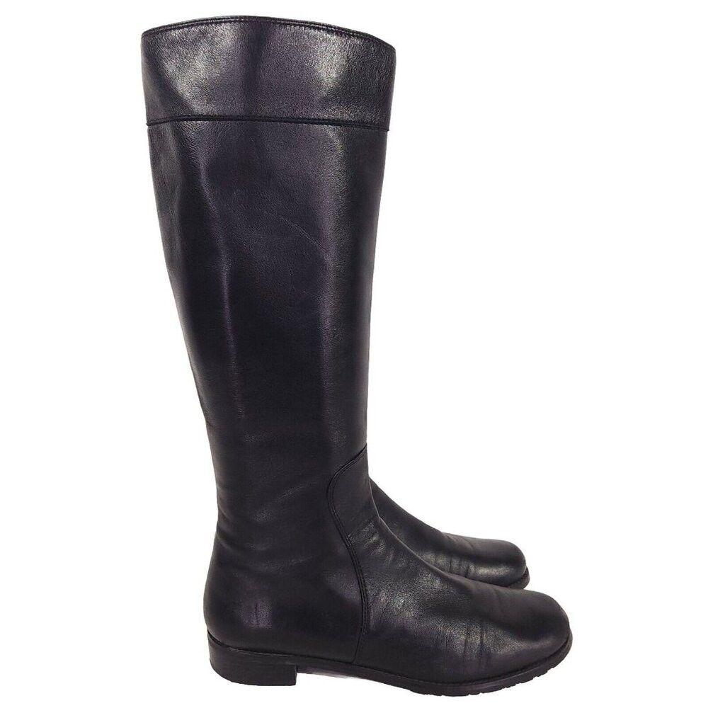 image of Stuart Weitzman Knee High Leather Riding Boots 10 M W82155 in Black, Women's