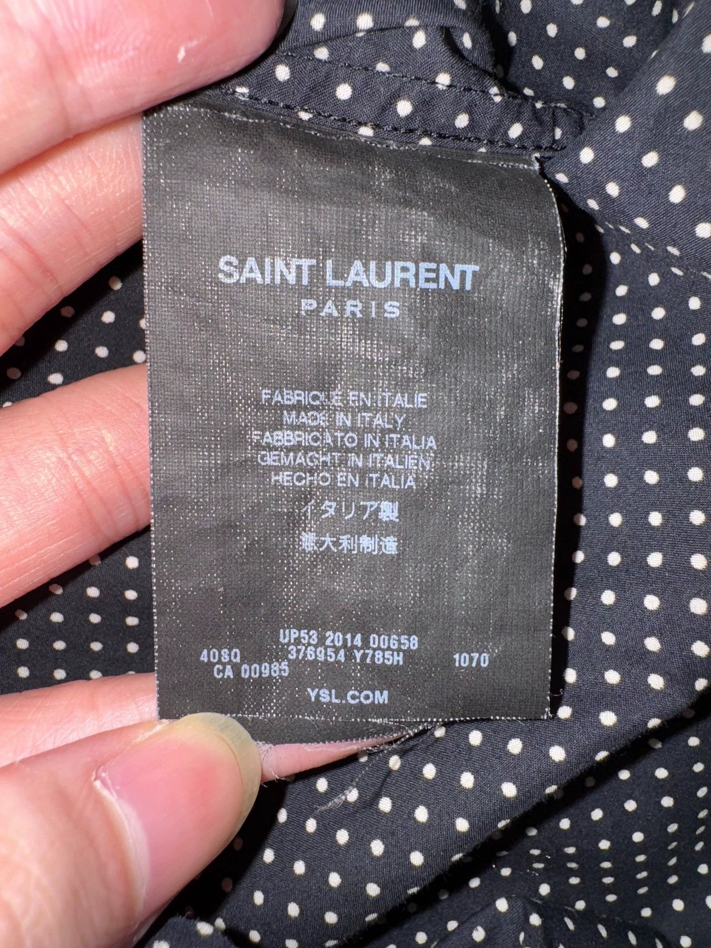 Saint Laurent Paris Saint Laurent all-over black and white polka dot shirt Size US S / EU 44-46 / 1 - 5 Thumbnail