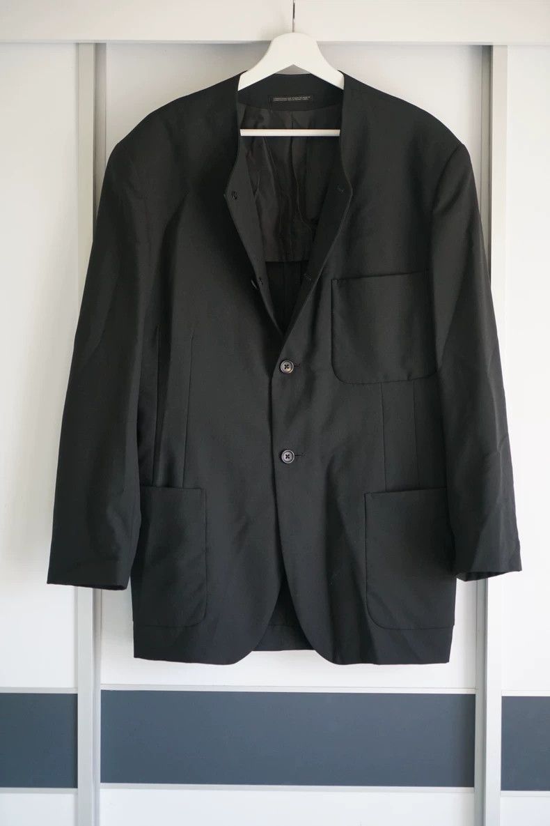 Yohji Yamamoto Yohji Yamamoto Yohji Yamamoto Black No-Collar Jacket Size US S / EU 44-46 / 1 - 2 Thumbnail