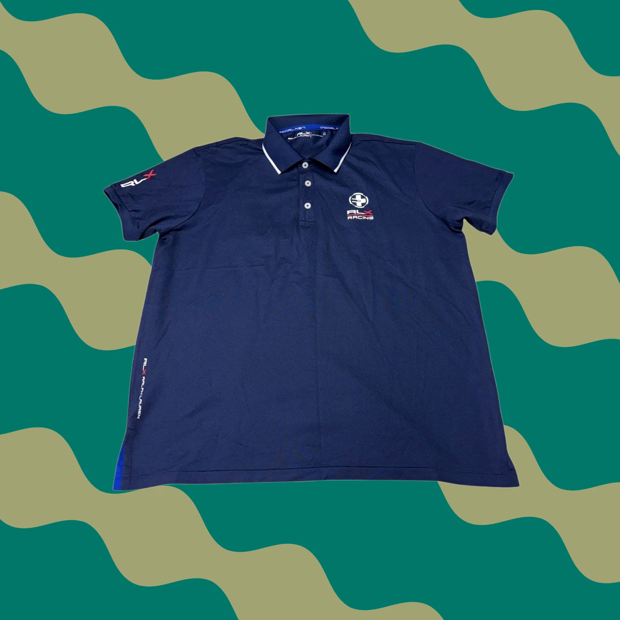 RLX Ralph Lauren RLX Ralph Lauren Racing Polo Shirt Navy Blue Women Large ATL A6 Graphic Logo Size L / US 10 / IT 46 - 1 Thumbnail