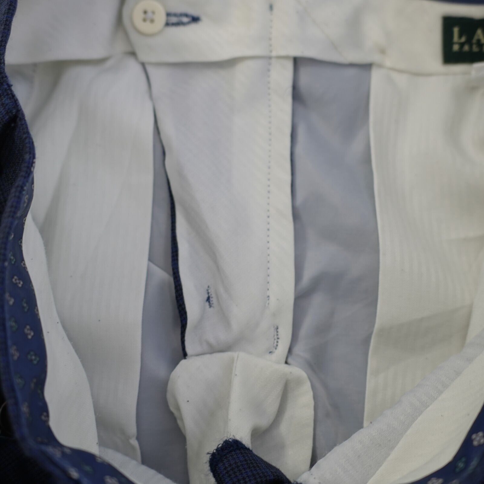 Lauren Ralph Lauren Lauren Ralph Lauren Wool Blue Black Star Check Windowpane Dr Size 34R - 7 Thumbnail