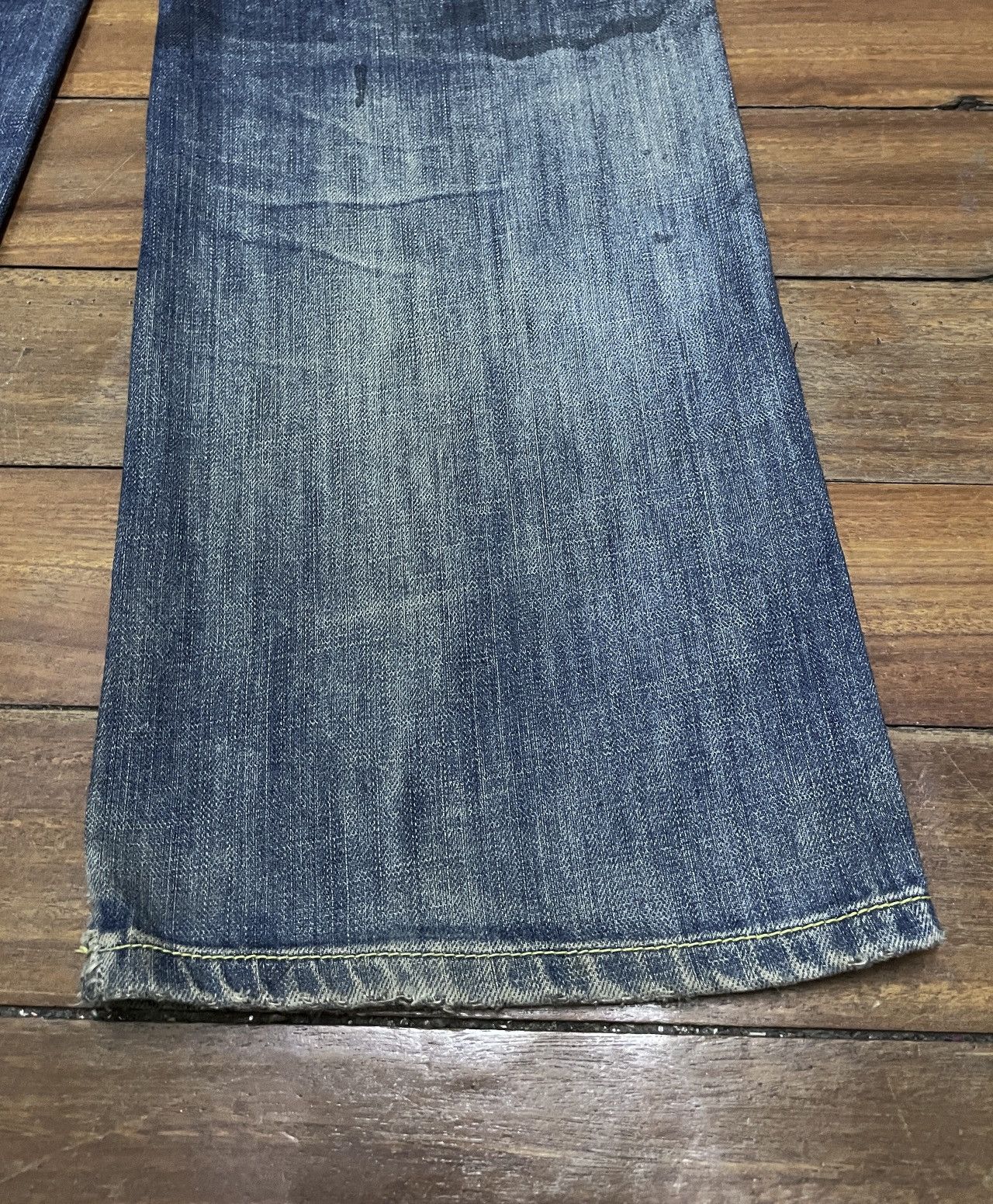 Le Grande Bleu (L.G.B.) Rare Design Vintage Dsquared2 Patchwork Flared Jeans 2000s Size US 33 - 8 Thumbnail