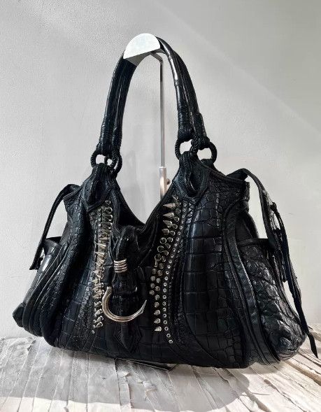 KMRii KMRii Early Custom Rivet Crocodile Leather Tote Bag Size ONE SIZE - 2 Thumbnail