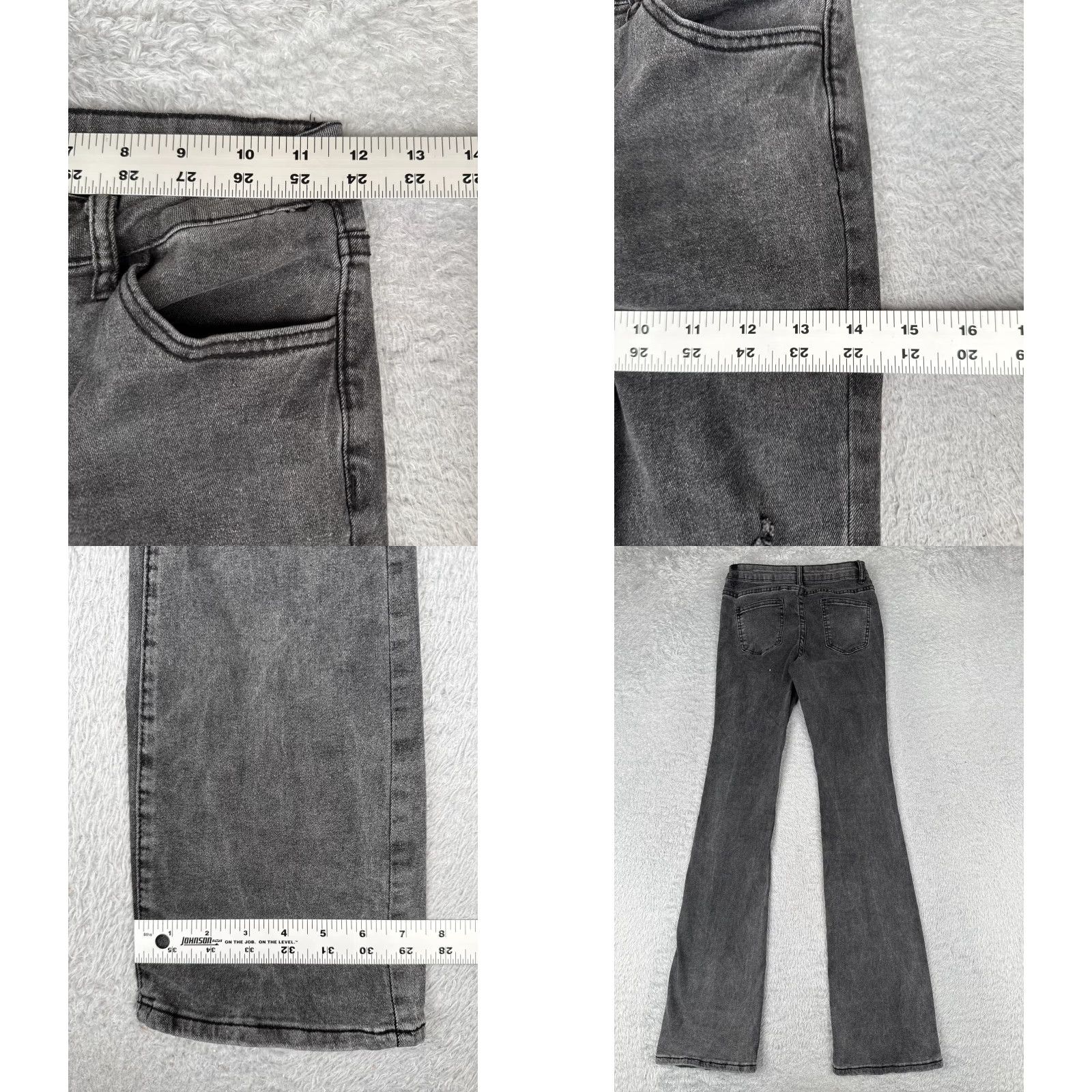 Shein Shein Jeans Women 2 Black Denim Flared Bootcut Distressed Cotton Blend 24x32 Size 26" / US 2 / IT 38 - 9 Thumbnail