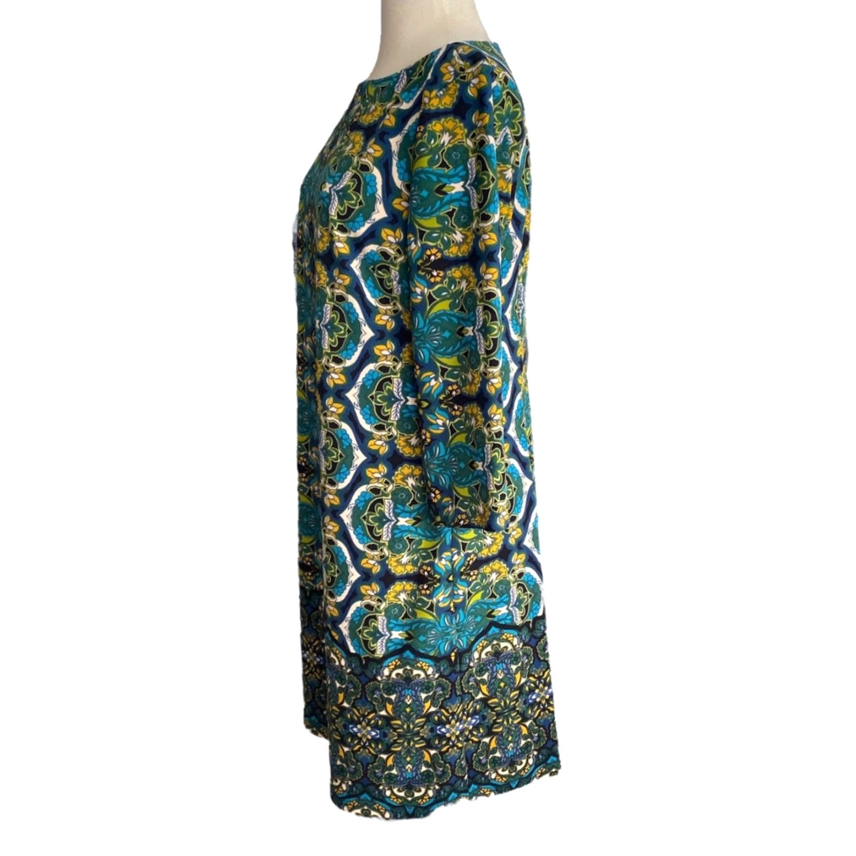 Vintage VINTAGE London Times Dress 3/4 Sleeve Knee Length Paisley Print Blue Size 12 Womens Stretch Size XL / US 12-14 / IT 48-50 - 7 Thumbnail