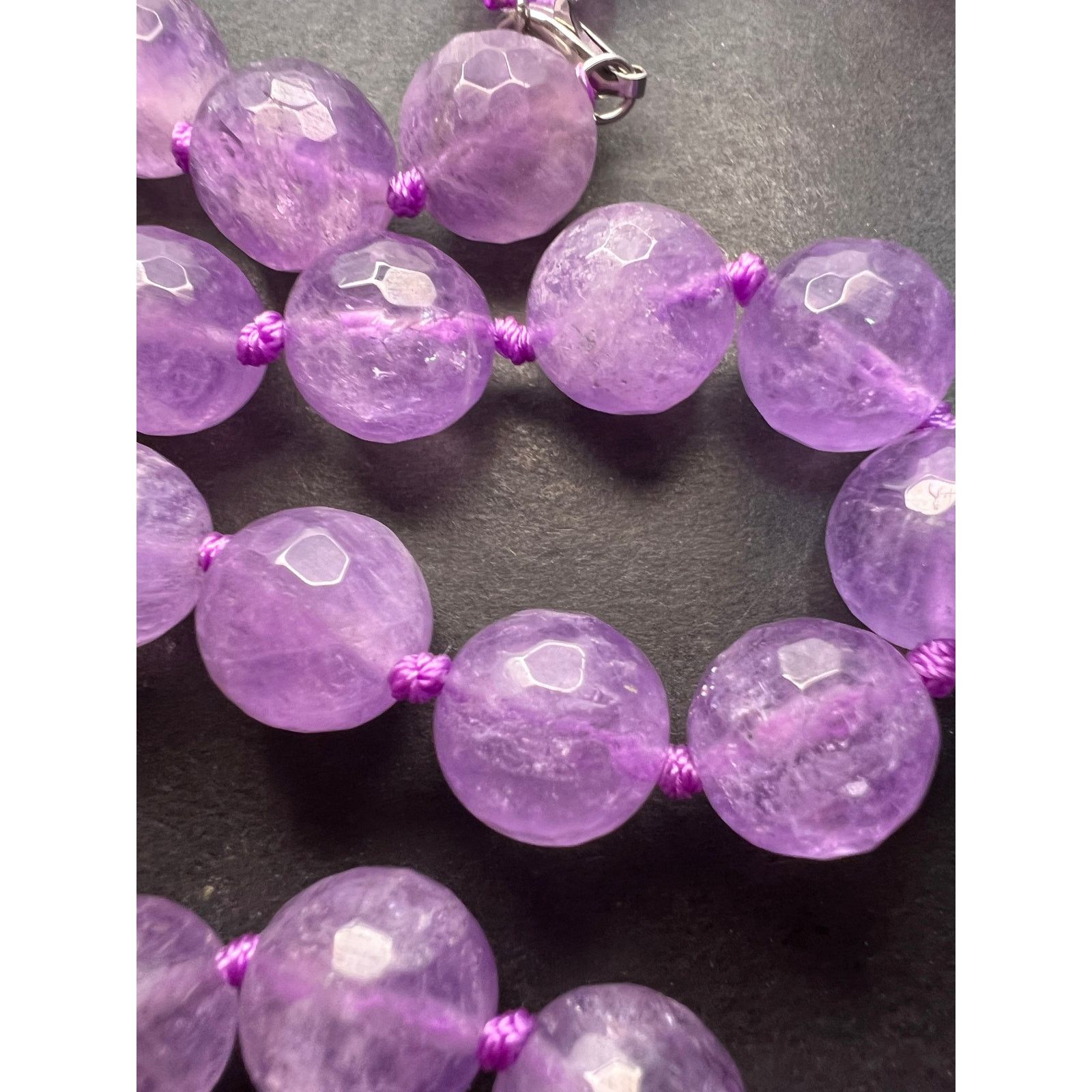 Other Amethyst knotted necklace with sterling silver clasp Size ONE SIZE - 11 Thumbnail