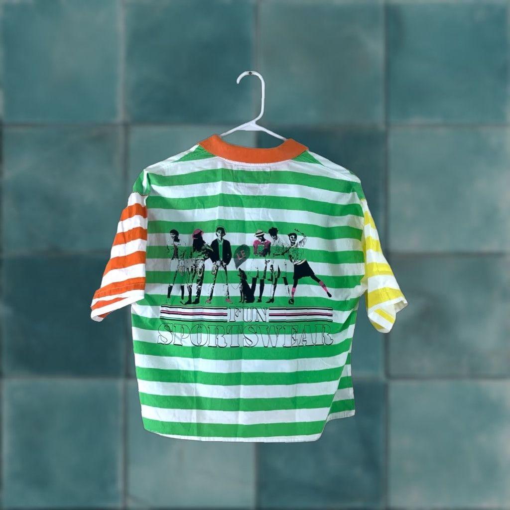 Bugle Boy VINTAGE Bugle Boy T-Shirt Womens Small Cropped Short Sleeve Collared 90s Green NWT Cotton 23" Long 20.5" Across 8.5" Sleeves Womens Size S / US 4 / IT 40 - 1 Thumbnail
