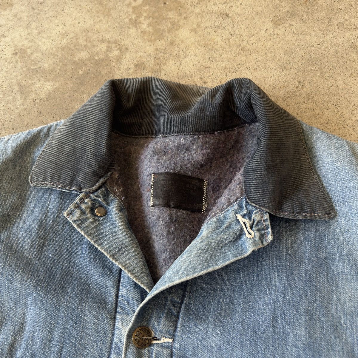 Vintage Sears Thrashed Faded Distressed Chore Coat ERD Grunge RRL Size US L / EU 52-54 / 3 - 8 Thumbnail