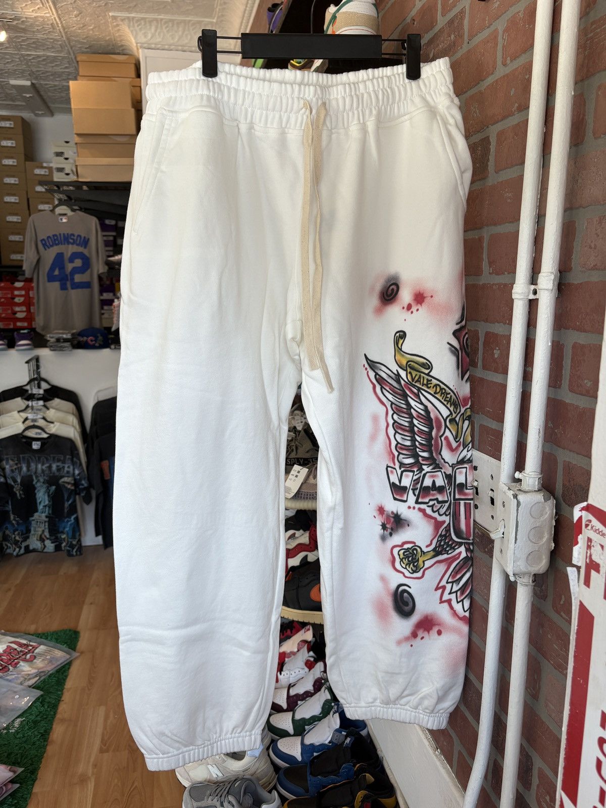 Vale Vale Forever White Flag Sweatpants Size US 34 / EU 50 - 2 Thumbnail