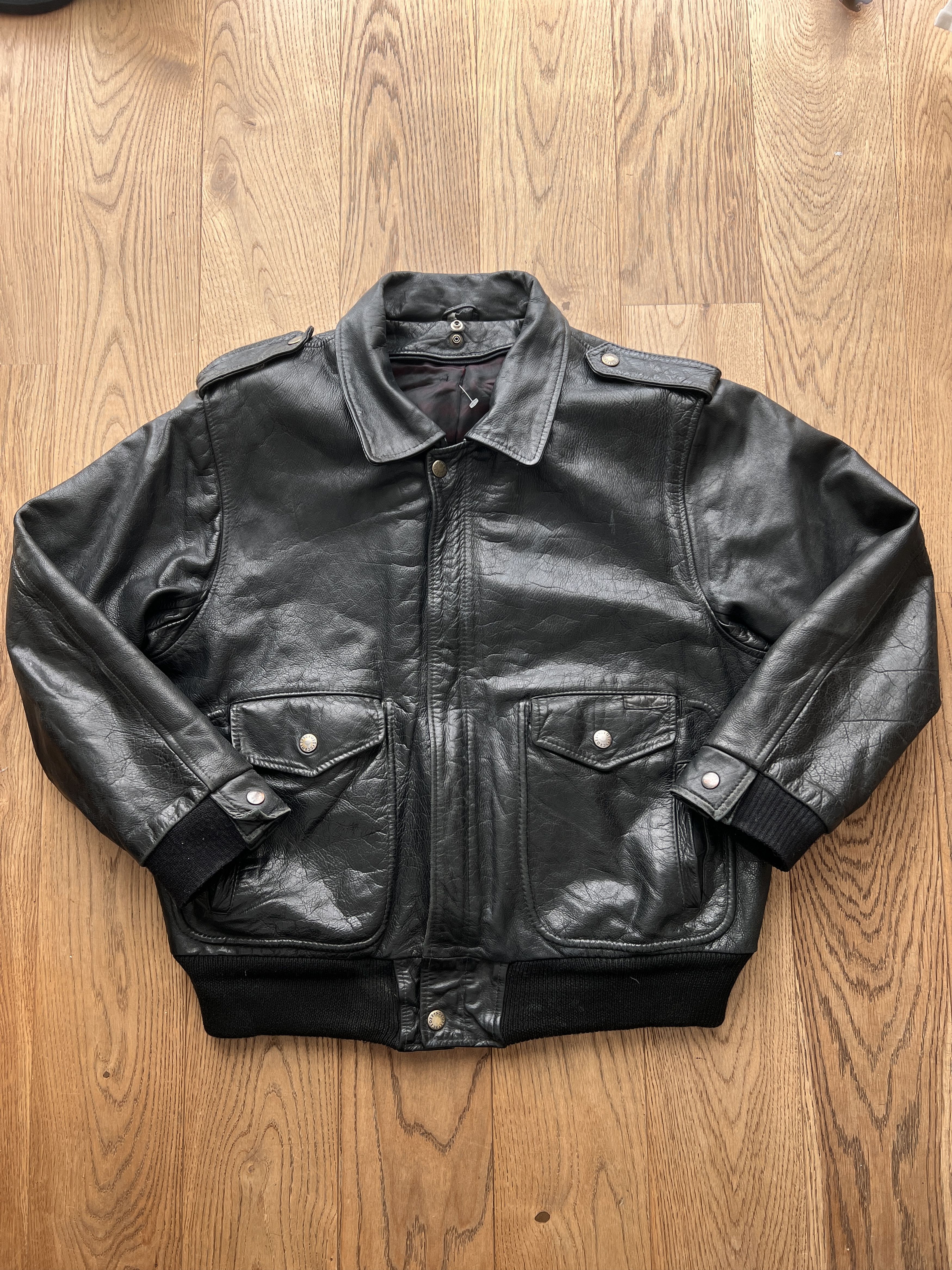 Diesel VTG Schott Avirex style leather bomber jacket US army flyer Size US M / EU 48-50 / 2 - 3 Thumbnail