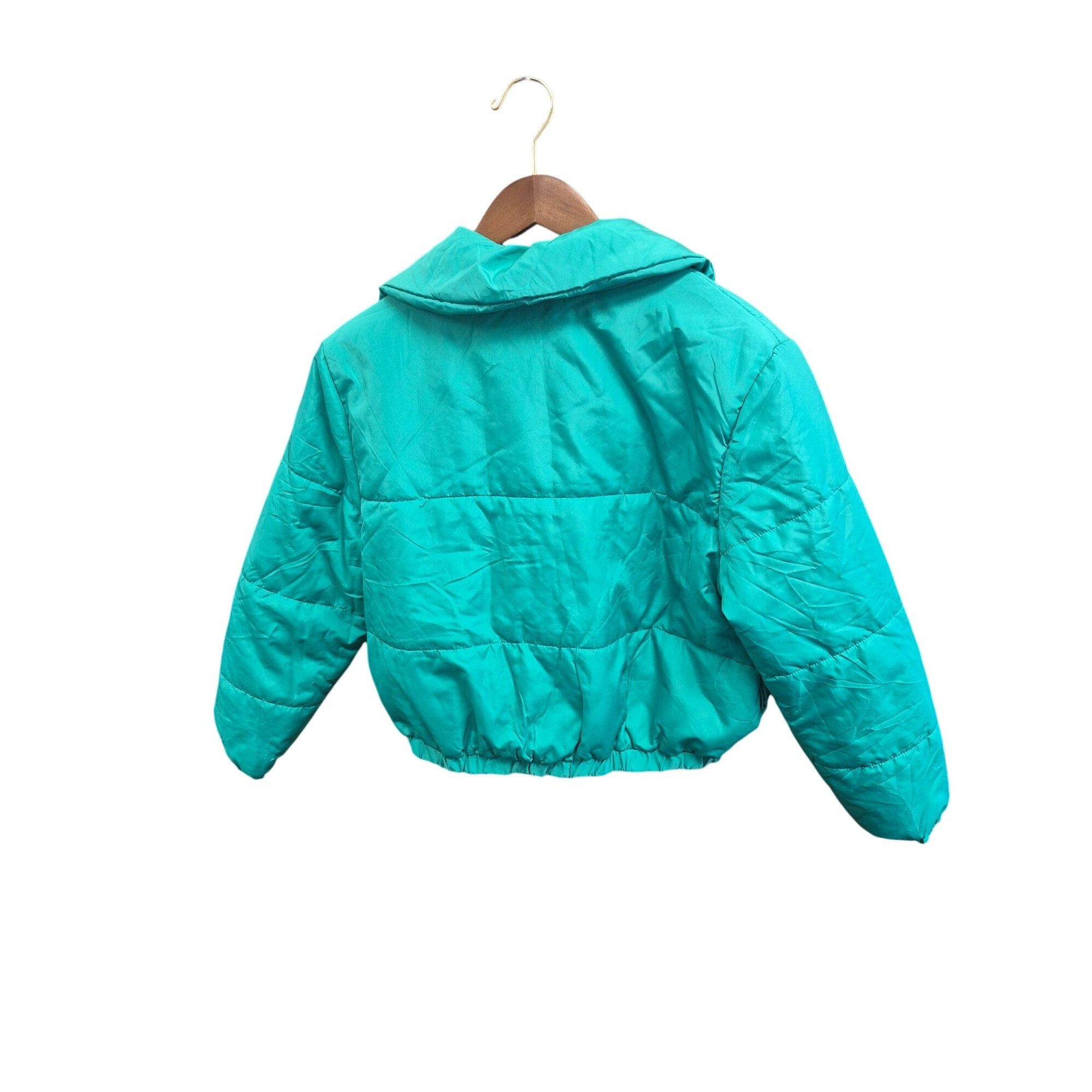Other Wild Fable Womens Cropped Puffer Jacket Teal Size S Polyeste Size S / US 4 / IT 40 - 6 Thumbnail