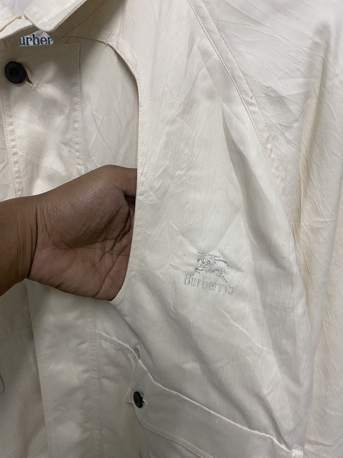 Burberry × Vintage 80s BURBERRY MEN’S CREM BOMBER JACKET Size US M / EU 48-50 / 2 - 2 Thumbnail
