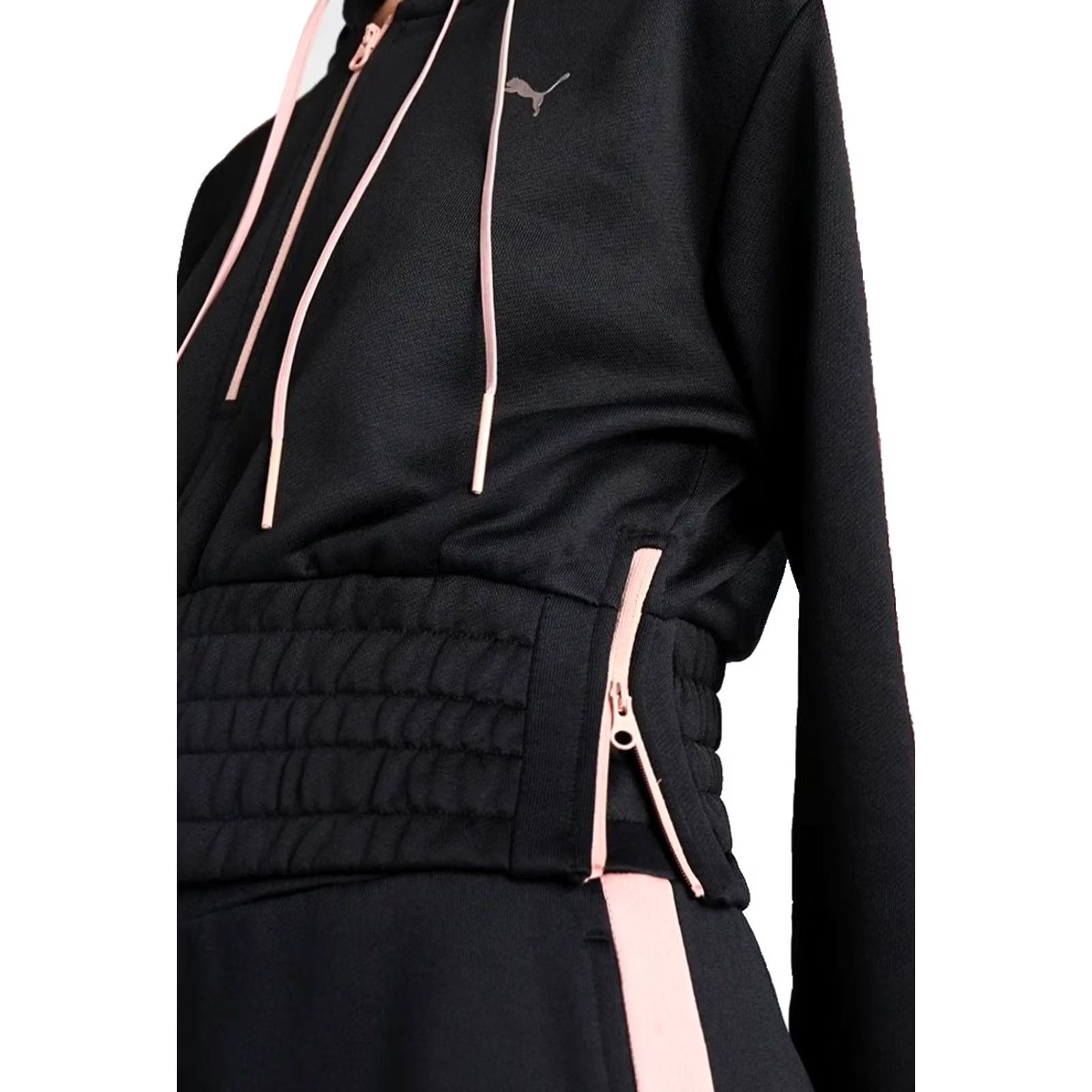 Puma Puma Women’s Cropped Hoodie Jacket Black Pink Zip Up Long Sleeve Size M Size M / US 6-8 / IT 42-44 - 3 Thumbnail