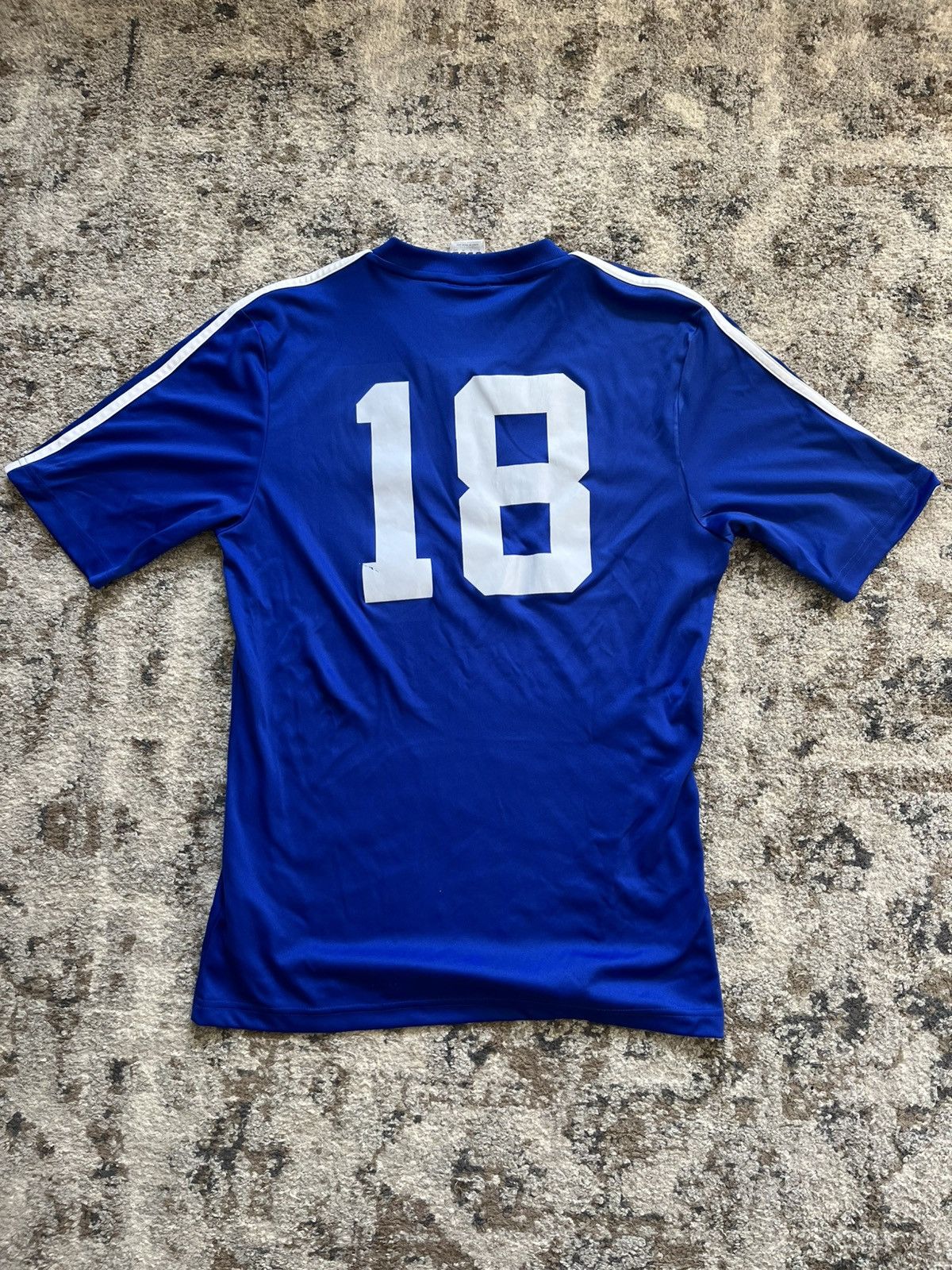 Adidas Adidas Climalite Youth Boys Small Blue Jersey #18 Size US XS / EU 42 / 0 - 4 Thumbnail