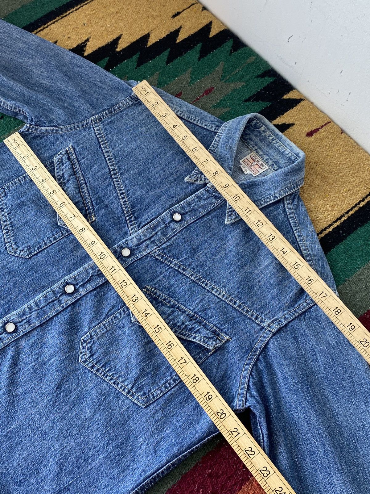The Real McCoy's Joe McCoy Long Horn Chambray Denim Shirt Size US M / EU 48-50 / 2 - 4 Thumbnail