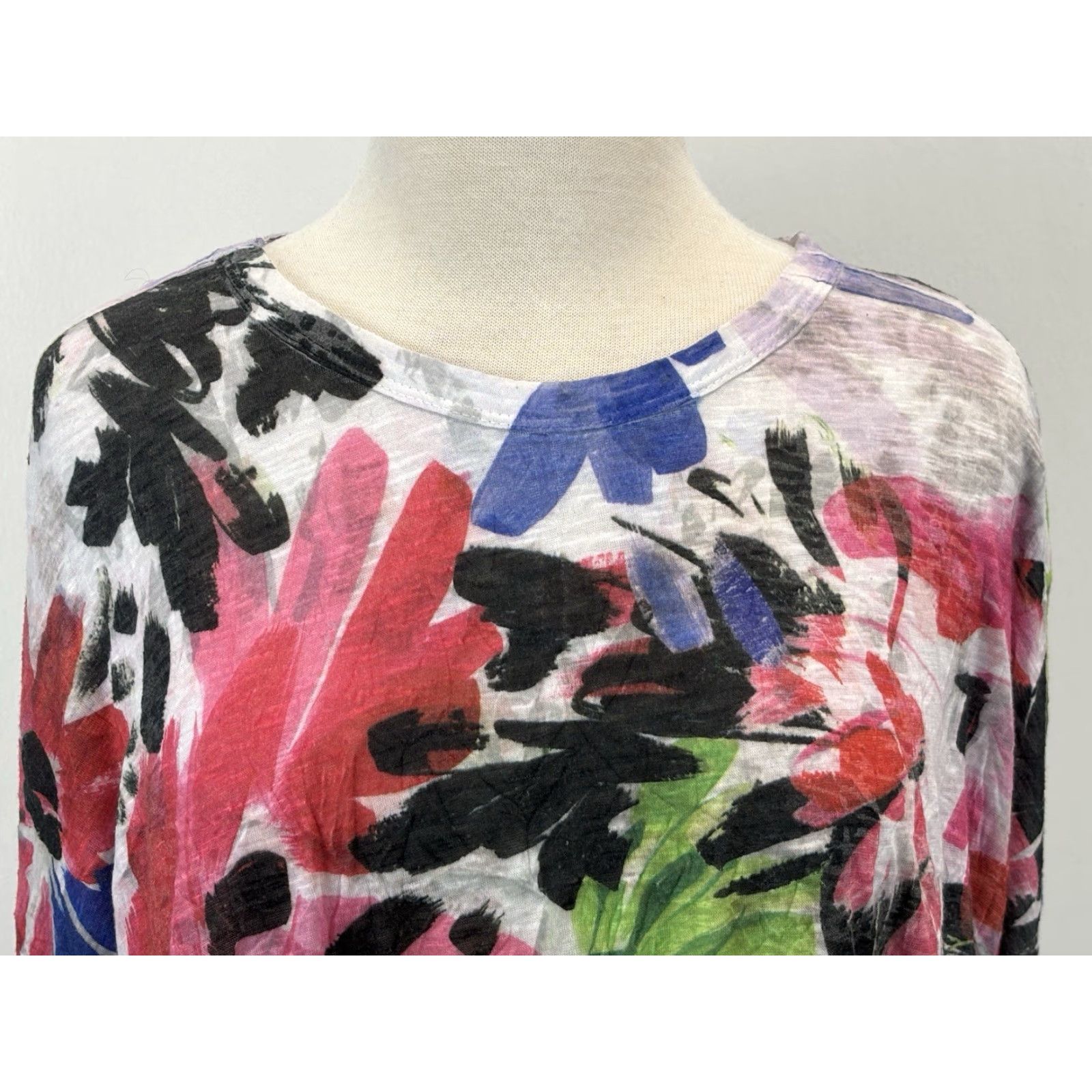 Vintage Jess & Jane Floral Friendship Tunic Top Sz Large Women’s Made USA Crinkle Size L / US 10 / IT 46 - 5 Thumbnail