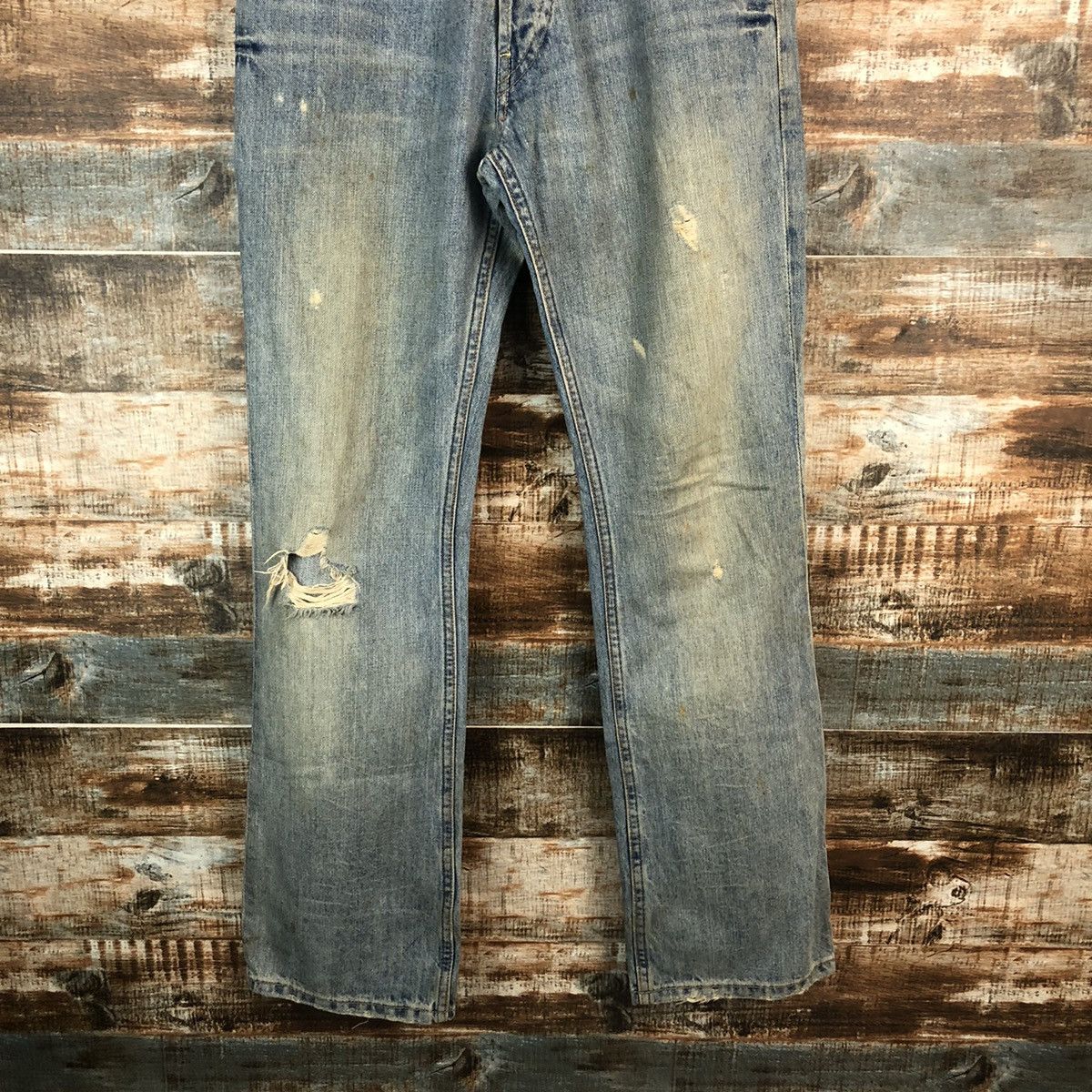 Japanese Brand Hollister Blue Distressed ripped Denim Pants #A1415 Size US 31 - 3 Thumbnail