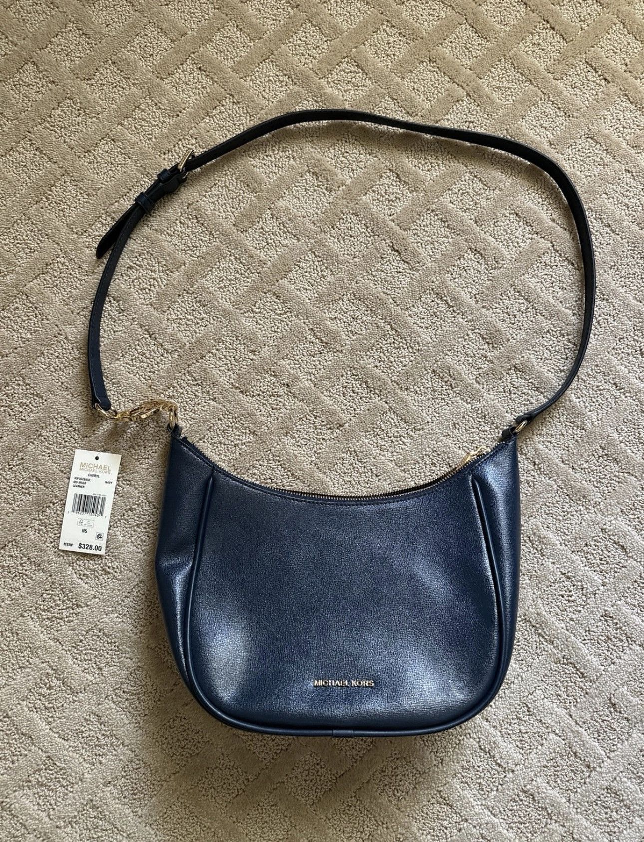 Michael Kors Michael Kors Cheryl Navy Blue Leather Size ONE SIZE - 1 Thumbnail