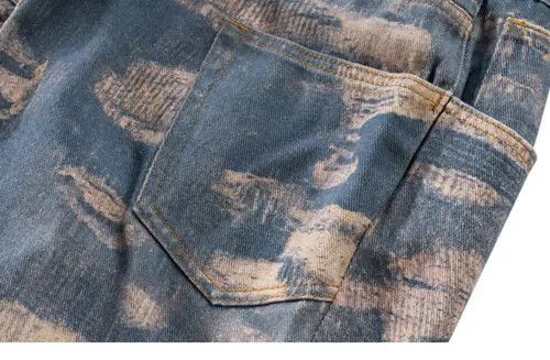 Japanese Brand Hirose x Aoshi #30 Tie-Dye Print Print Flared Wide Leg Jeans Size US 31 - 7 Thumbnail