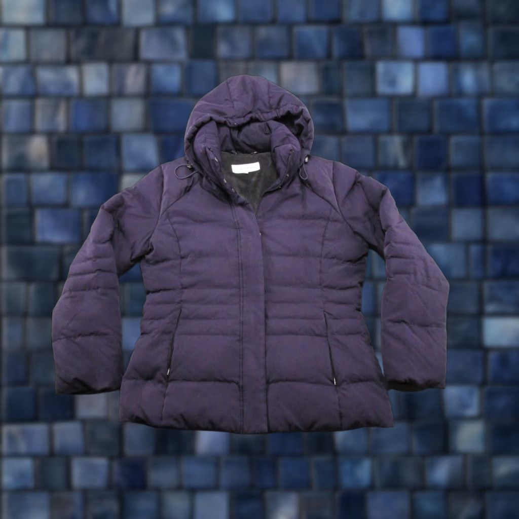 Calvin Klein Calvin Klein Puffer Jacket Women's M Purple Hooded Down Fill Zip Up Read Size M / US 6-8 / IT 42-44 - 1 Thumbnail
