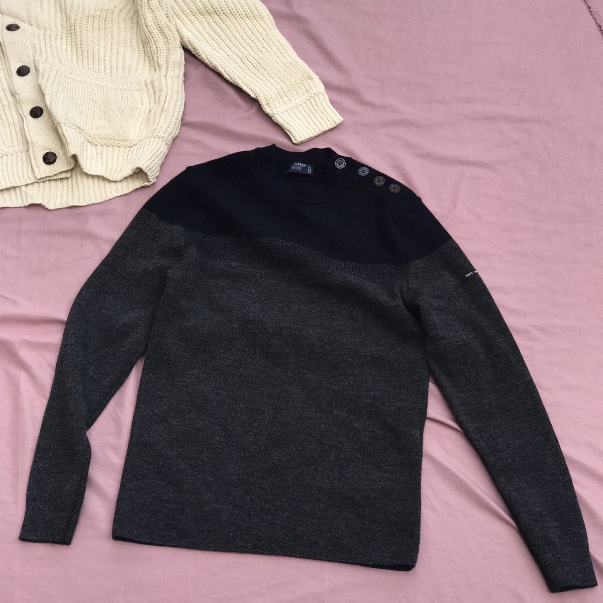 Saint James SAINT JAMES MADE IN FRANCE PURE WOOL two tone crewneck jumpe Size US M / EU 48-50 / 2 - 2 Thumbnail