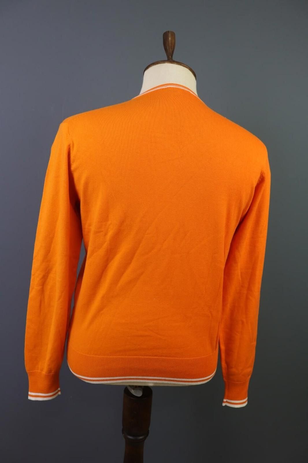 Romeo Gigli Romeo Gigli Orange V-Neck Cashmere Knit Sweater Size M Size US M / EU 48-50 / 2 - 11 Thumbnail