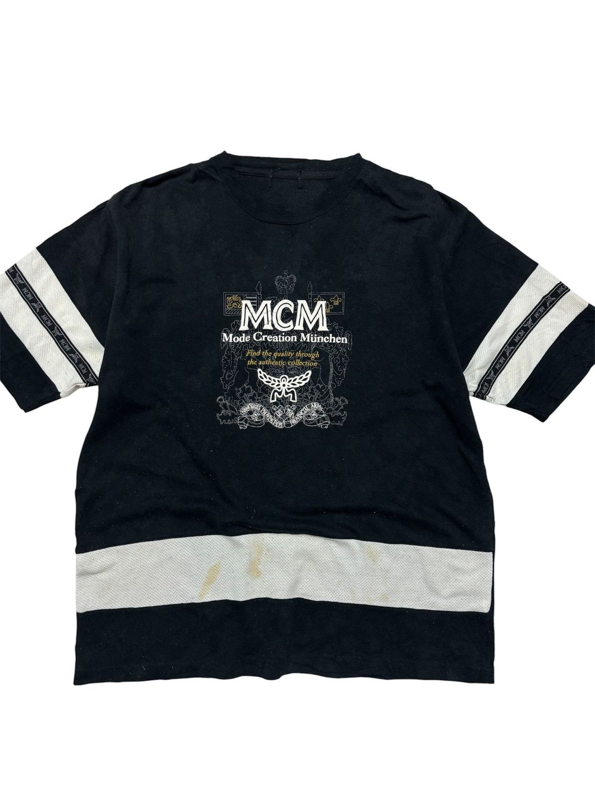 MCM THRASHED VINTAGE 90's MCM BLACK WHITE DIRTY FADED Size US L / EU 52-54 / 3 - 2 Thumbnail