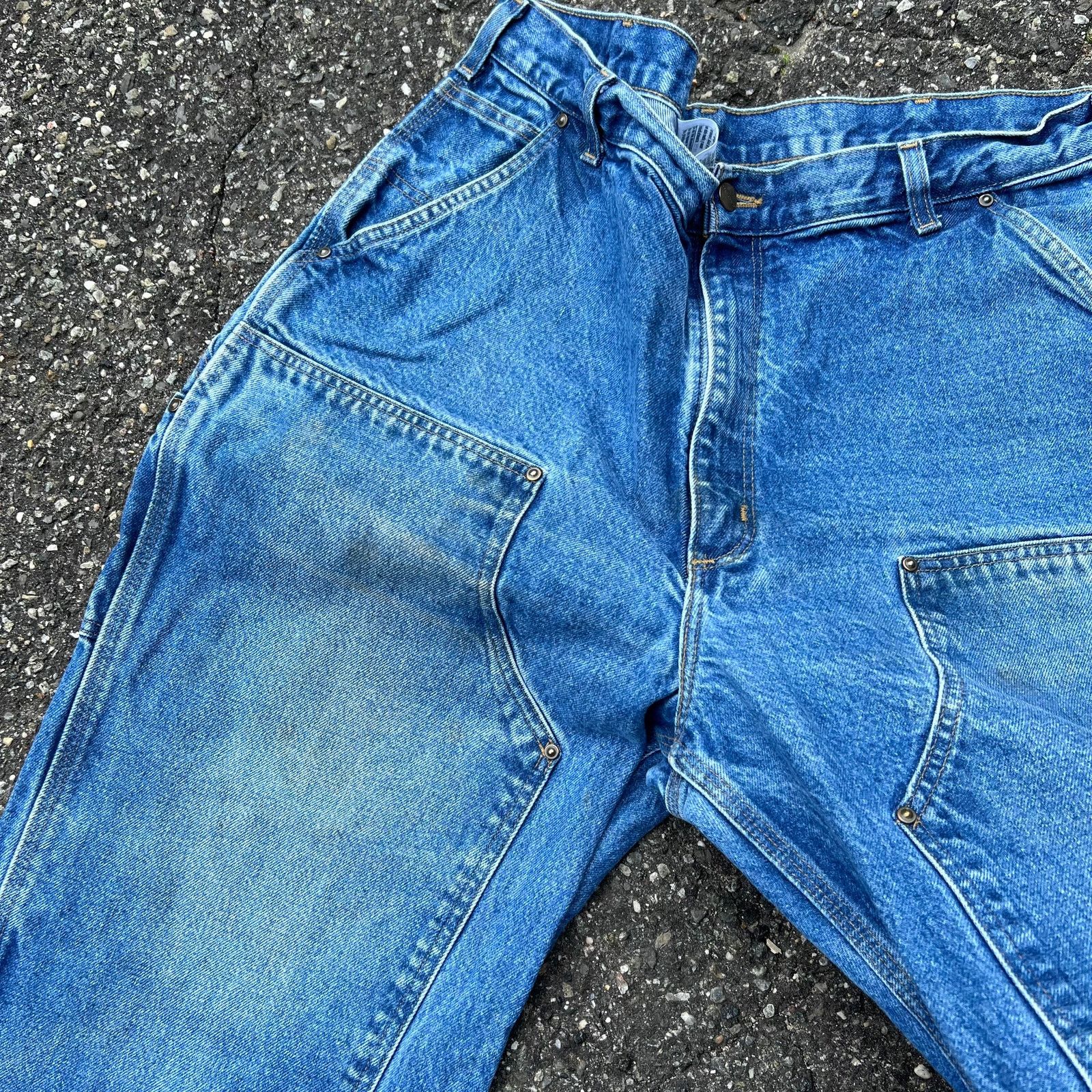 Carhartt × Vintage Vintage carhartt denim blue jeans double knee work pants Size US 37 - 2 Thumbnail