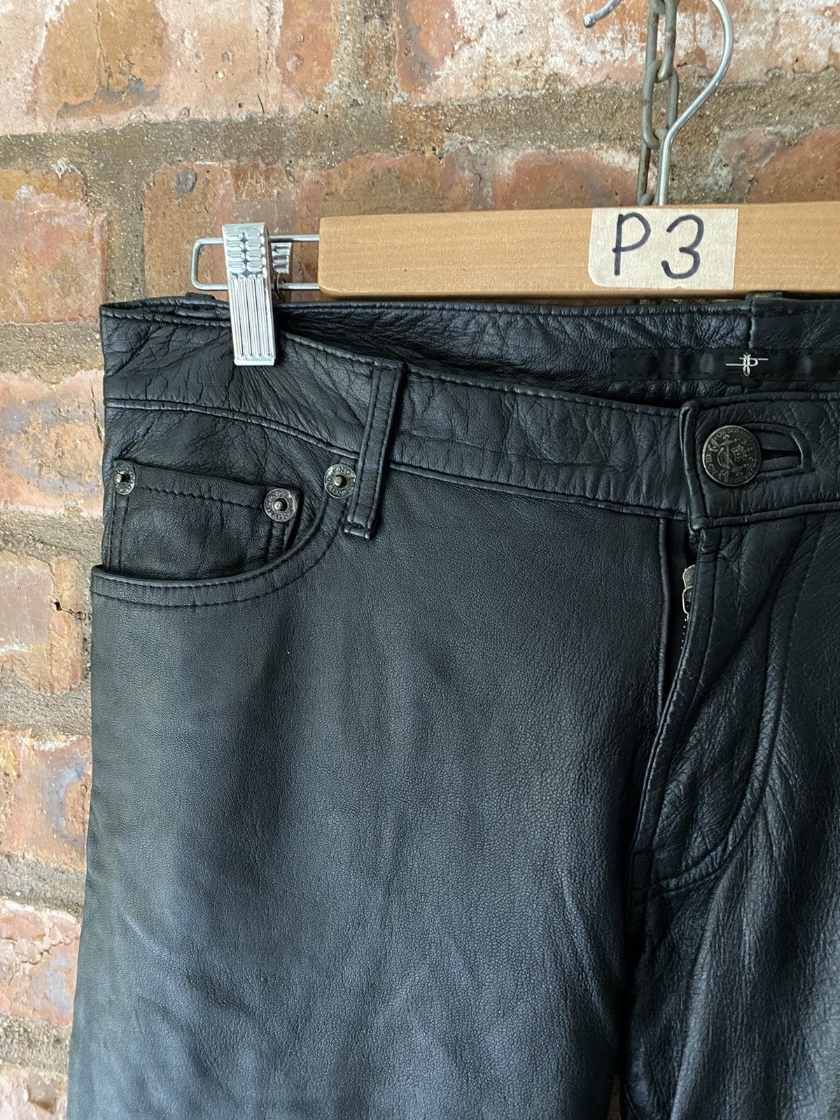 NO ID 2000s Lamb Leather Rider Zipper pants Size US 33 - 6 Thumbnail