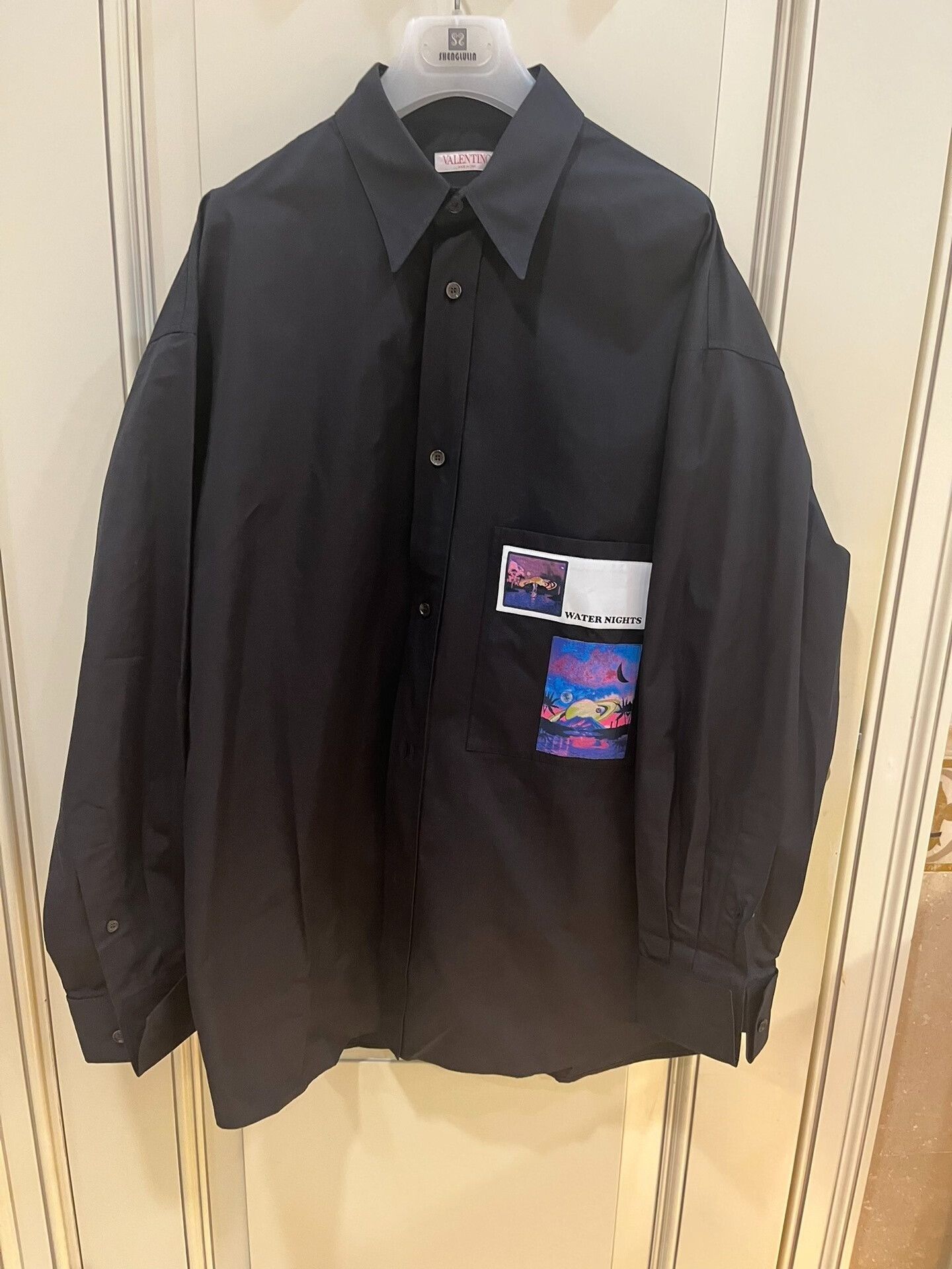 Valentino Valentino Main Line Cotton Black Shirt Size US M / EU 48-50 / 2 - 2 Thumbnail