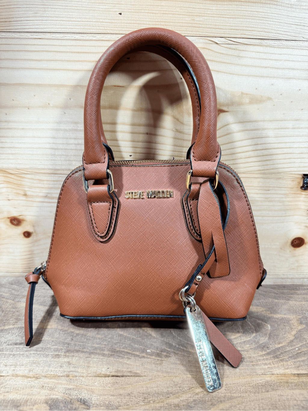 Steve Madden Steve Madden Cognac Faith Saffiano Small Satchel Brown Mini Size ONE SIZE - 1 Thumbnail