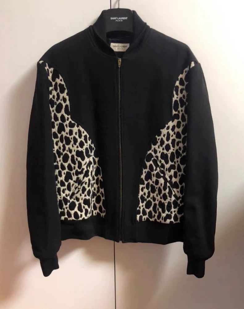 Saint Laurent Paris Saint Laurent Black Leopard Print Jacket Size US L / EU 52-54 / 3 - 1 Thumbnail