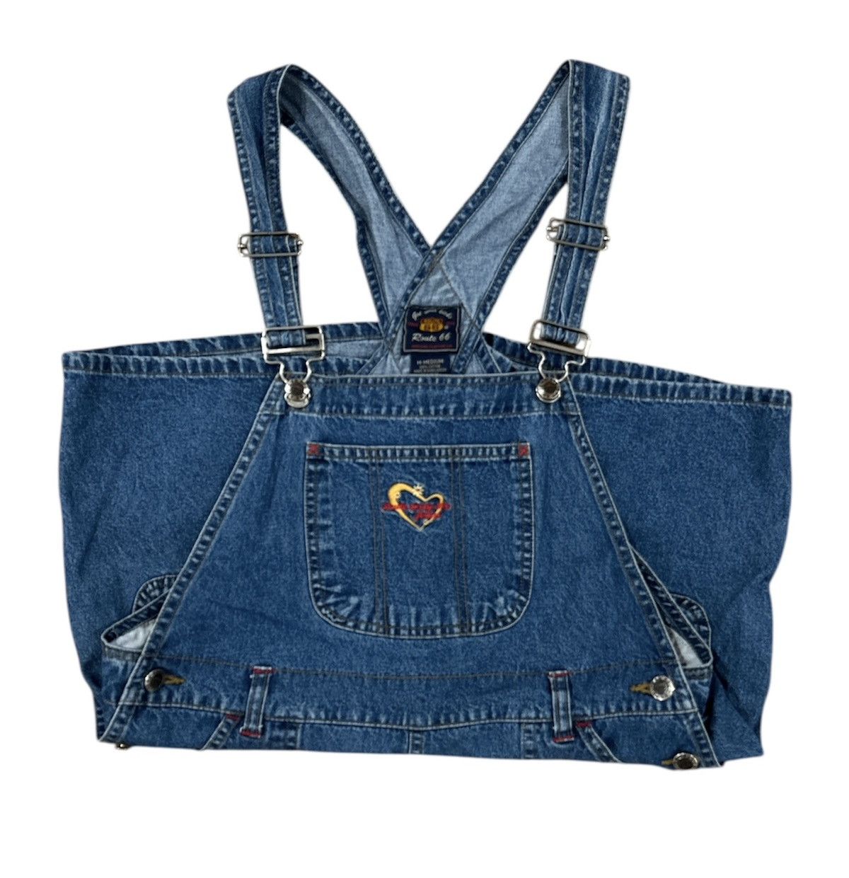 Route 66 Vintage Y2K Heart Embroidered Overalls Size medium Size 28" / US 6 / IT 42 - 4 Thumbnail