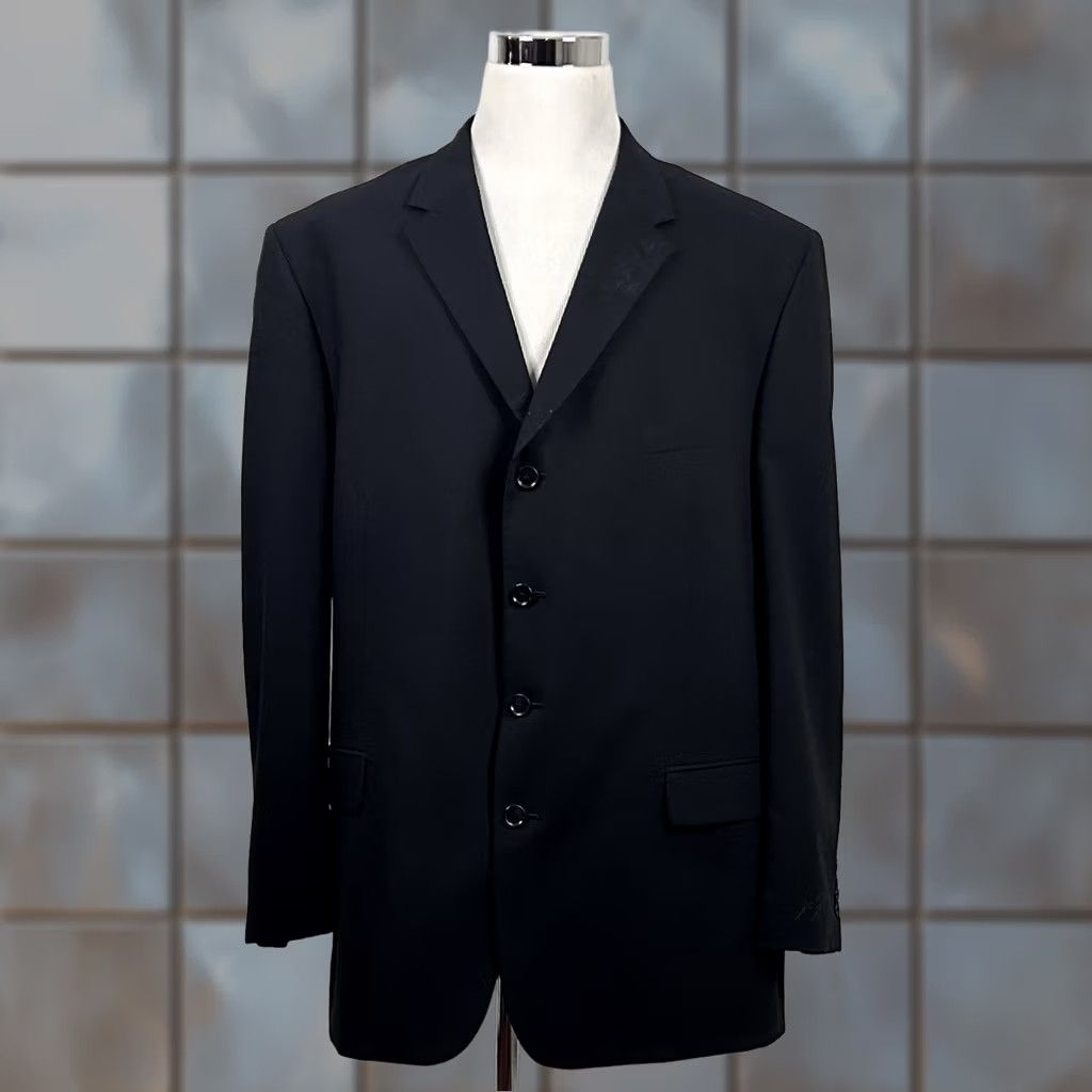 Vintage Paulo Solari 52L Sport Coat Wool Black Four-Button Lined Notch Lapel Single-Breasted Men Regular Jacket Coat 2 Piece Long XL? Size US XS / EU 42 / 0 - 1 Thumbnail