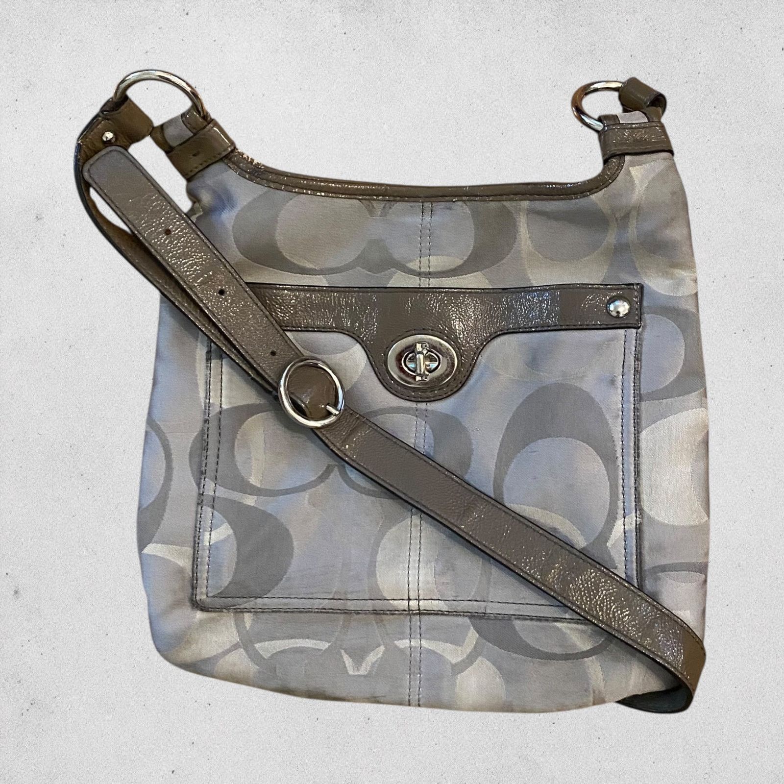 Coach Coach Penelope Optic Signature Crossbody Bag Gray Canvas Size ONE SIZE - 1 Thumbnail