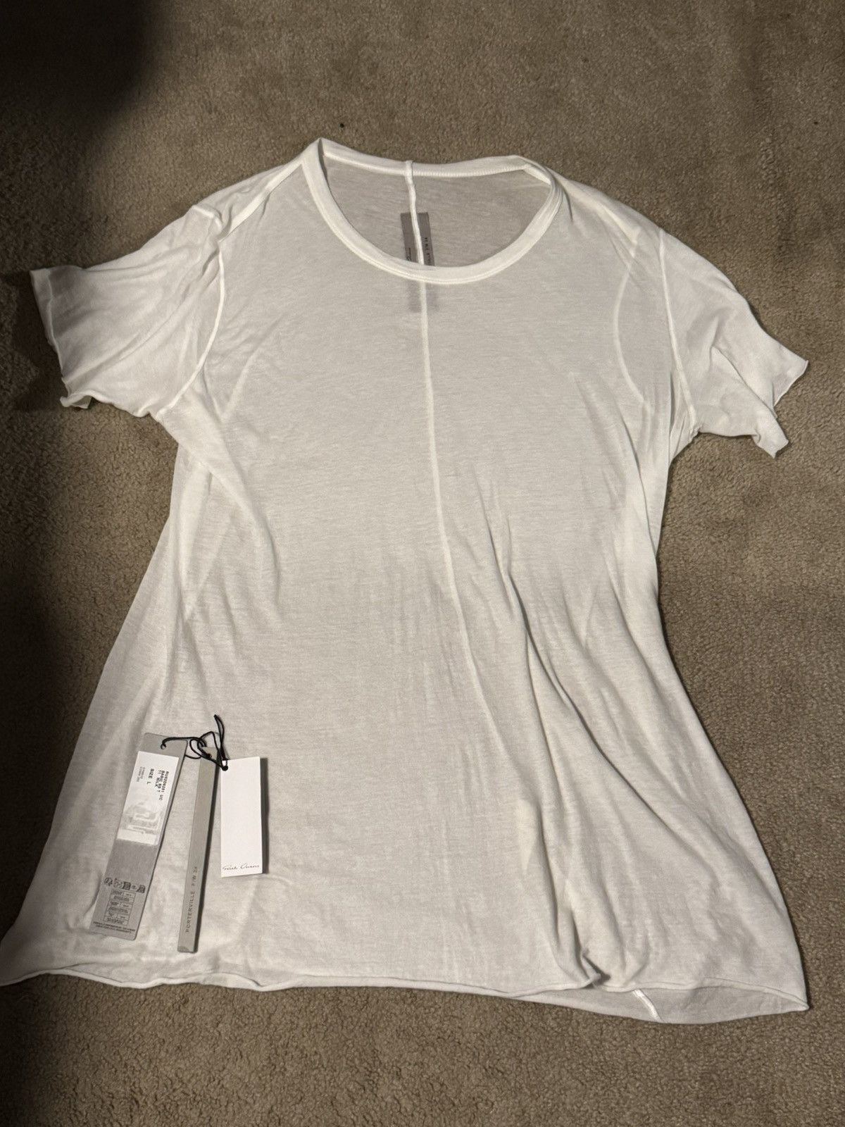 Rick Owens Rick Owens Milk thin unstable cotton tee Size US L / EU 52-54 / 3 - 1 Thumbnail