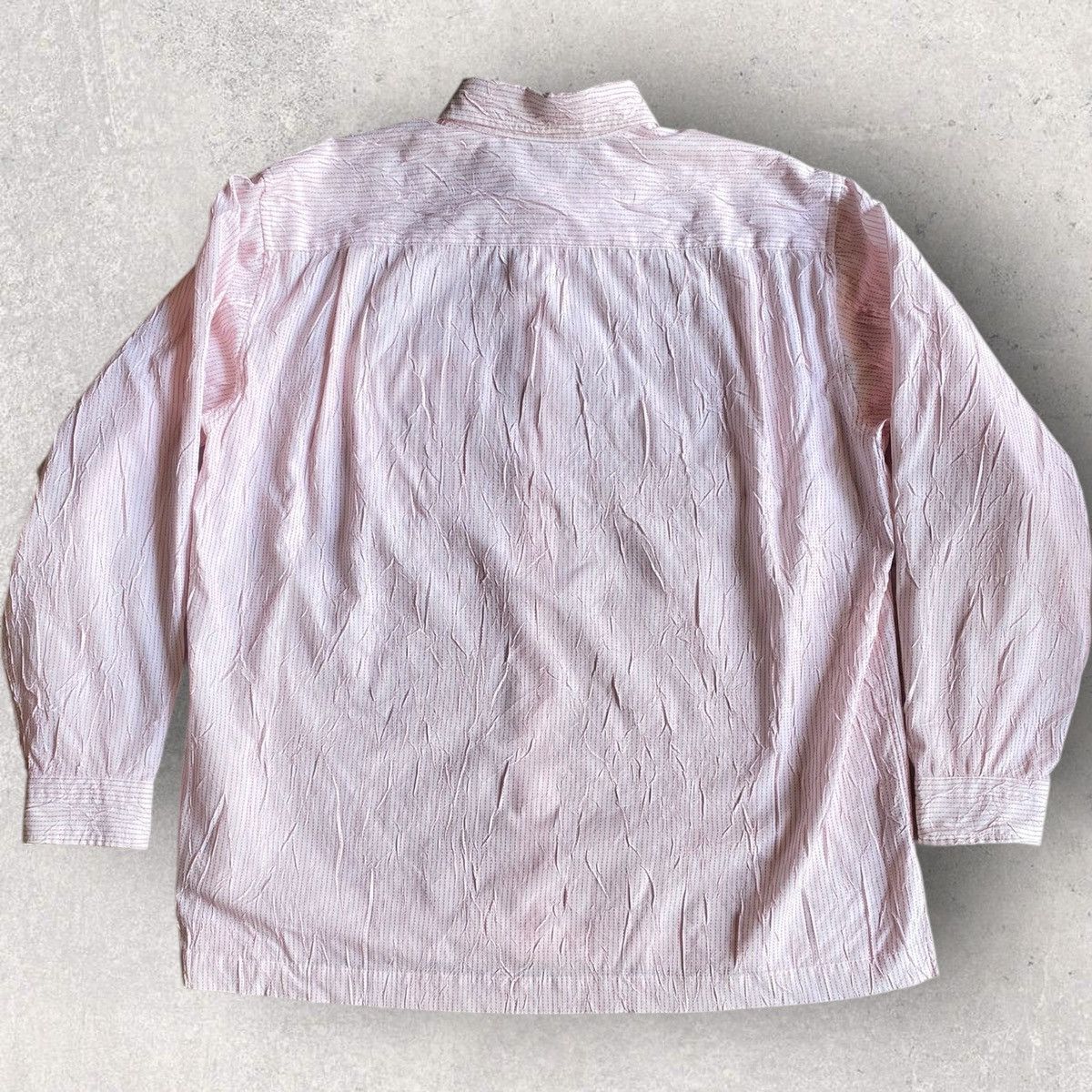 Issey Miyake Stripes Embroidered Wrinkle Oversize Shirt Size US M / EU 48-50 / 2 - 4 Thumbnail