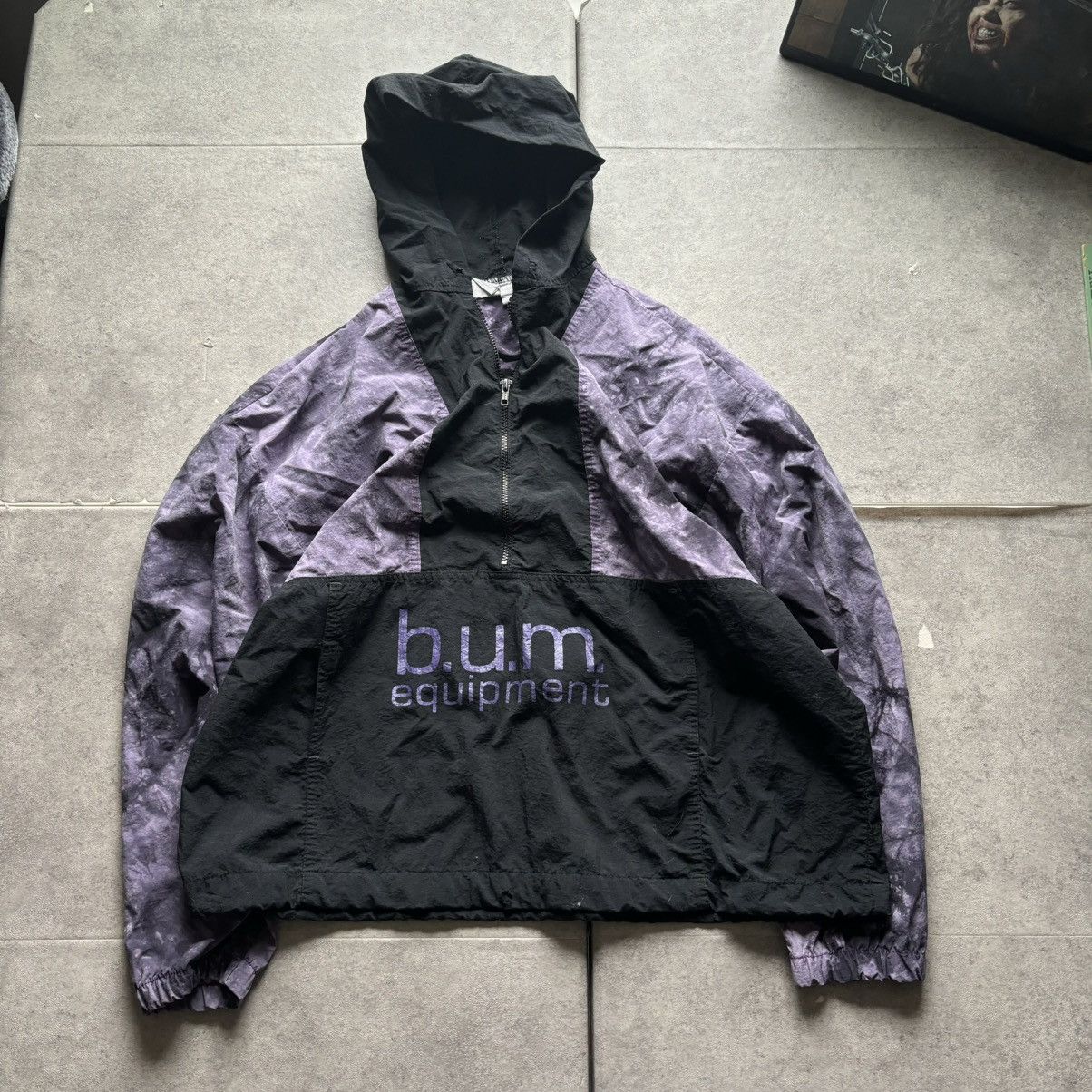 B.U.M Equipment Vintage 90s half zip bum equipment windbreaker with hood Size US L / EU 52-54 / 3 - 1 Thumbnail
