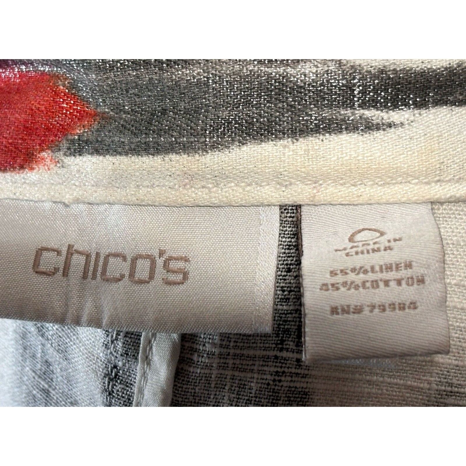 Vintage VINTAGE Chicos Linen Blazer Jacket Women's Small Red White Size S / US 4 / IT 40 - 6 Thumbnail