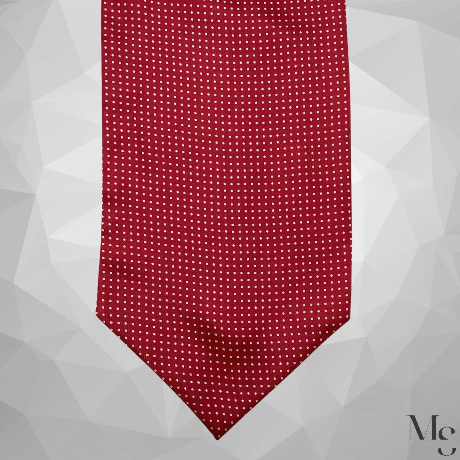 Designer VITRVM Red Polka Dot Silk ASCOT CRAVAT Hand Made In Italy 5 Size ONE SIZE - 5 Thumbnail