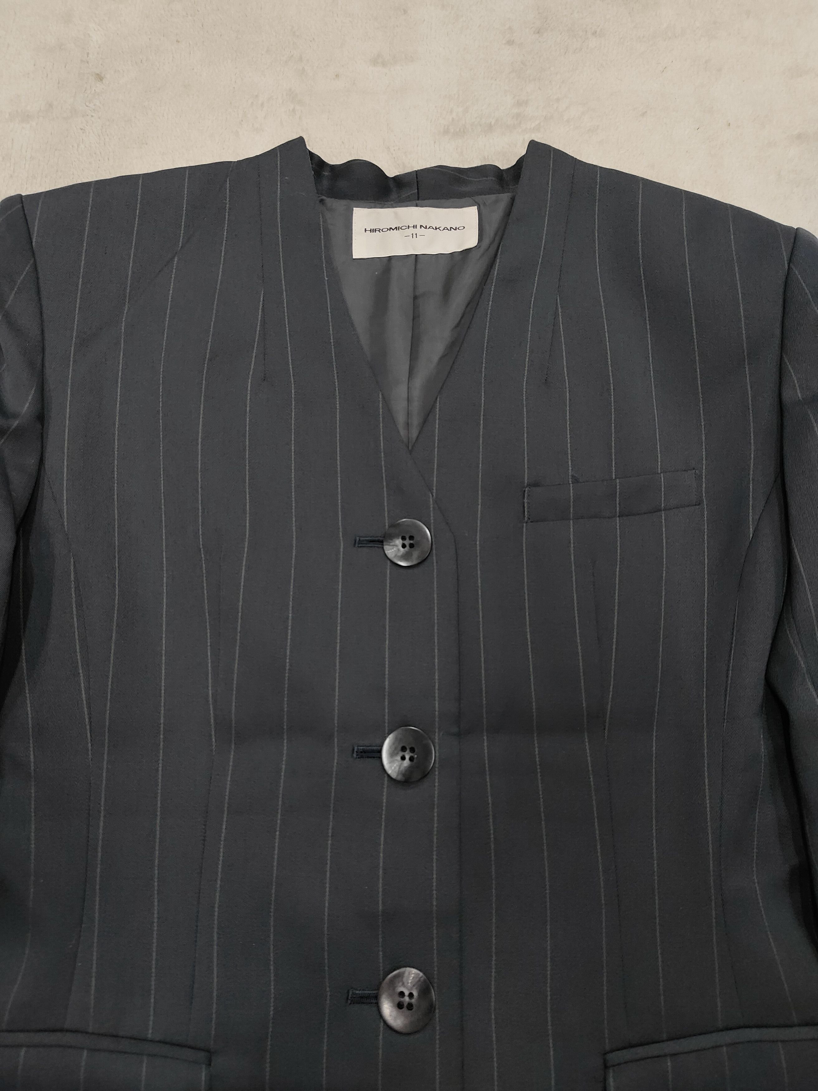Japanese Brand 🇯🇵 Vtg Hiromichi Nakaro Striped Blazer Jacket Size L / US 10 / IT 46 - 2 Thumbnail