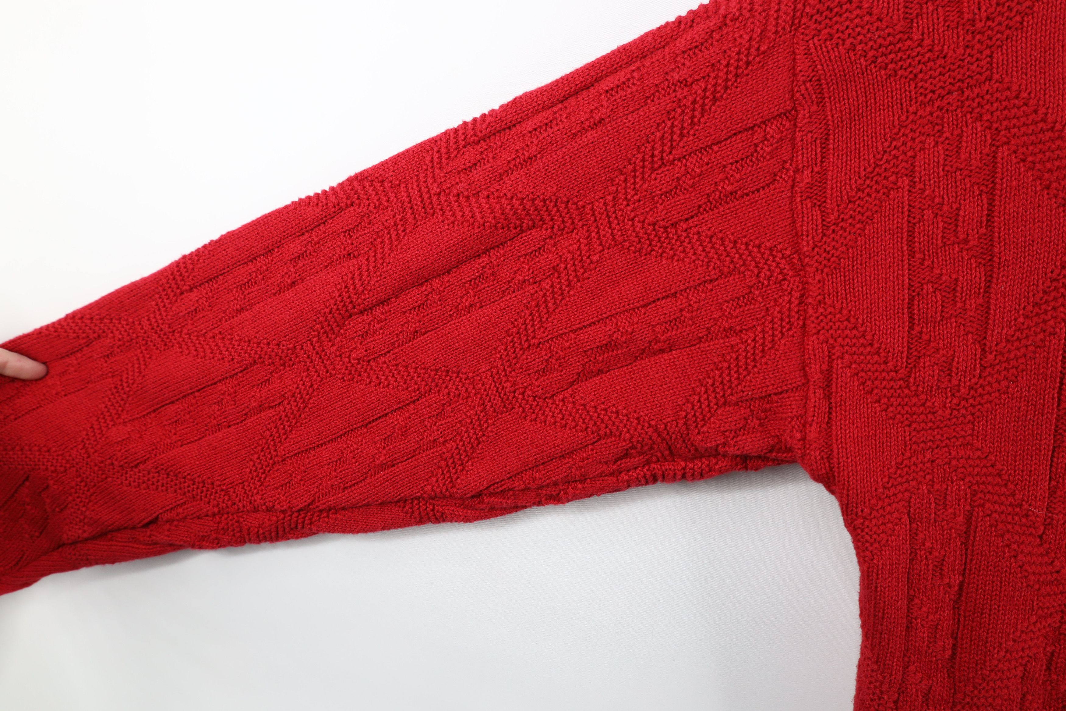 Vintage Vintage 90s Streetwear Diamond Cable Marled Knit Sweater USA Size US L / EU 52-54 / 3 - 4 Thumbnail