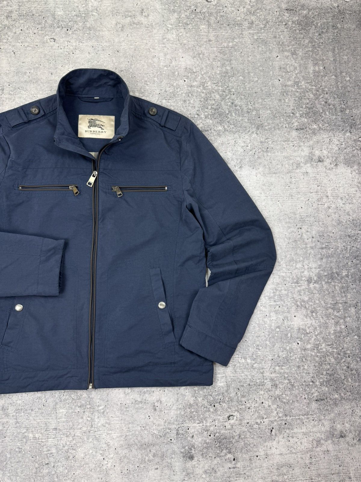 Burberry Burberry London Blue Nylon Jacket Multipocket Bomber Men L Size US L / EU 52-54 / 3 - 3 Thumbnail