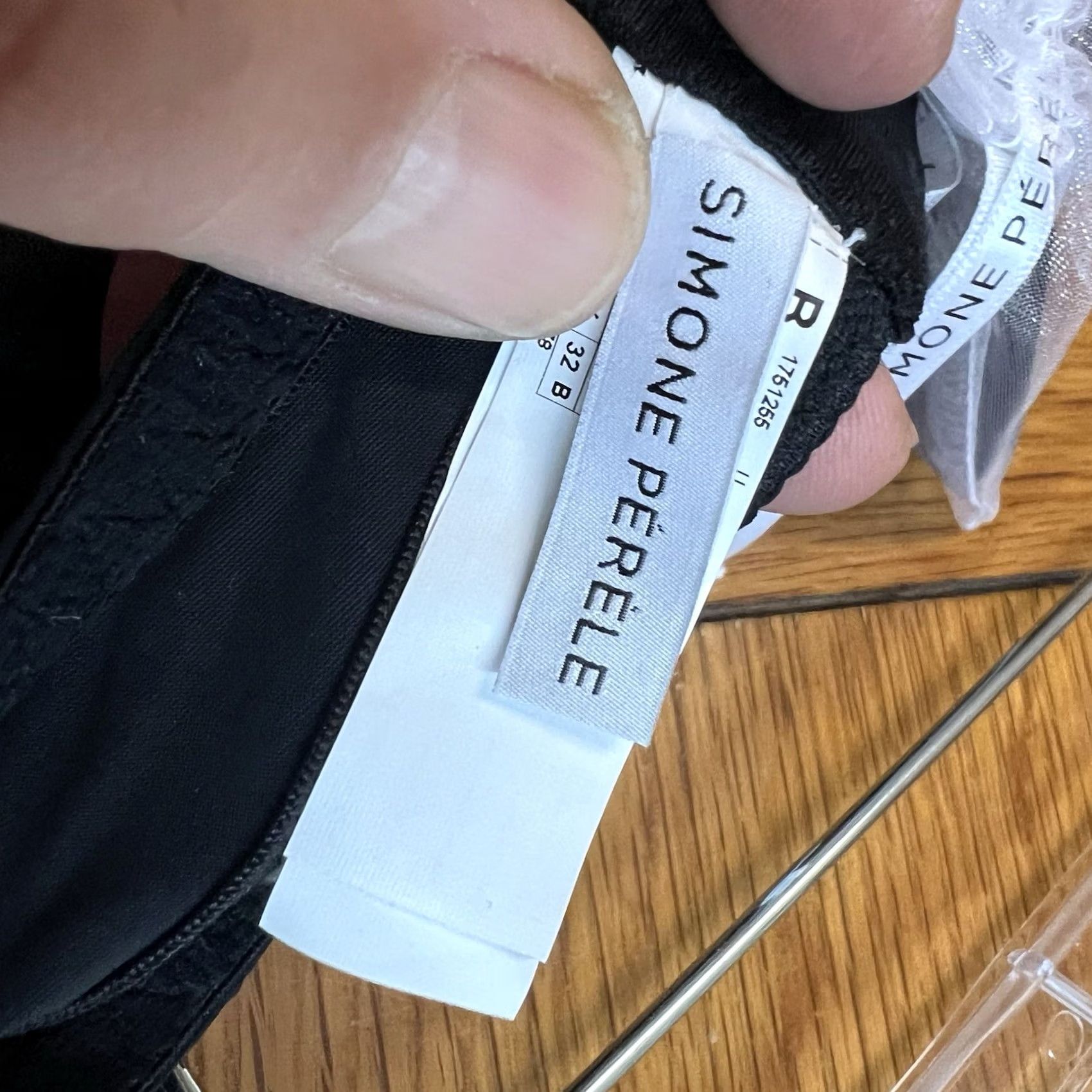 Vintage SIMONE PERELE Delice Bra UnderWire Demi Black 32B Size ONE SIZE - 5 Thumbnail