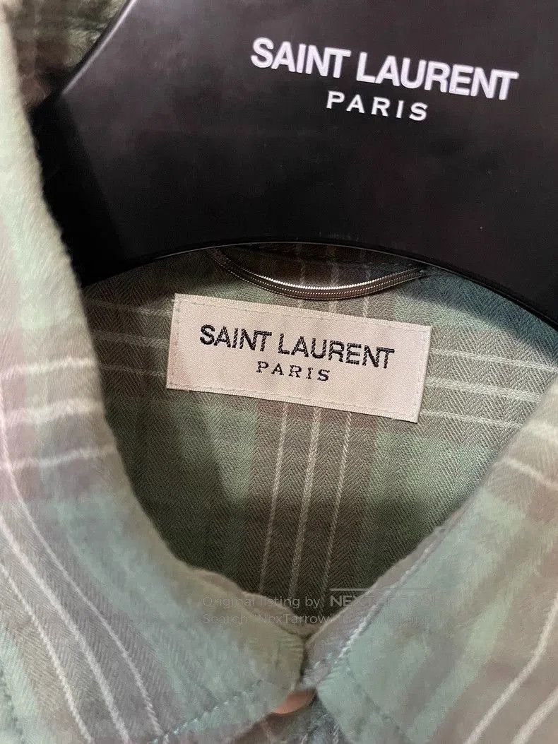 Saint Laurent Paris Saint Laurent SLP Green Plaid Shirt. Size US S / EU 44-46 / 1 - 2 Thumbnail