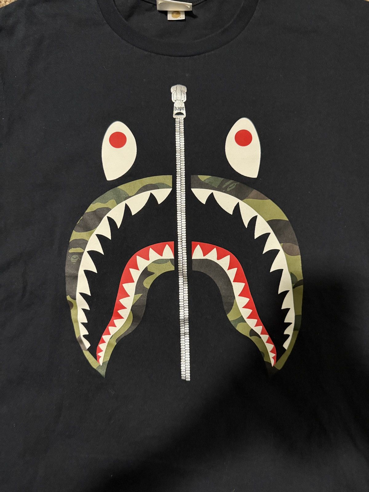 Bape Bape Shark Zip Tee Size US M / EU 48-50 / 2 - 2 Thumbnail
